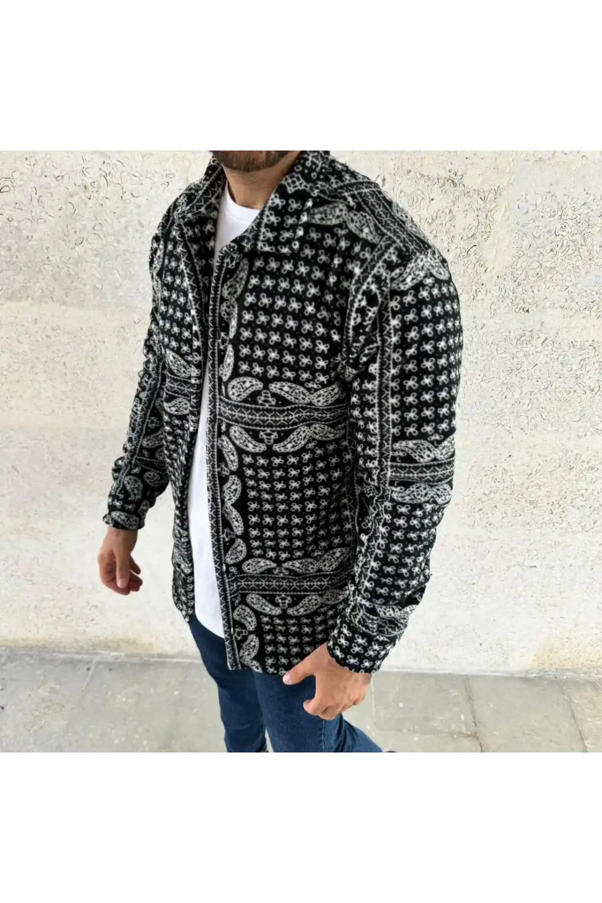 Erkek Polar Fermuarlı Sweatshirt – Kapüşonsuz, Cepli, Yumuşak Dokulu, Oversize Rahat Kalıp, Kışlık Sıcak Tutan Fermuarlı Üst - Siyah