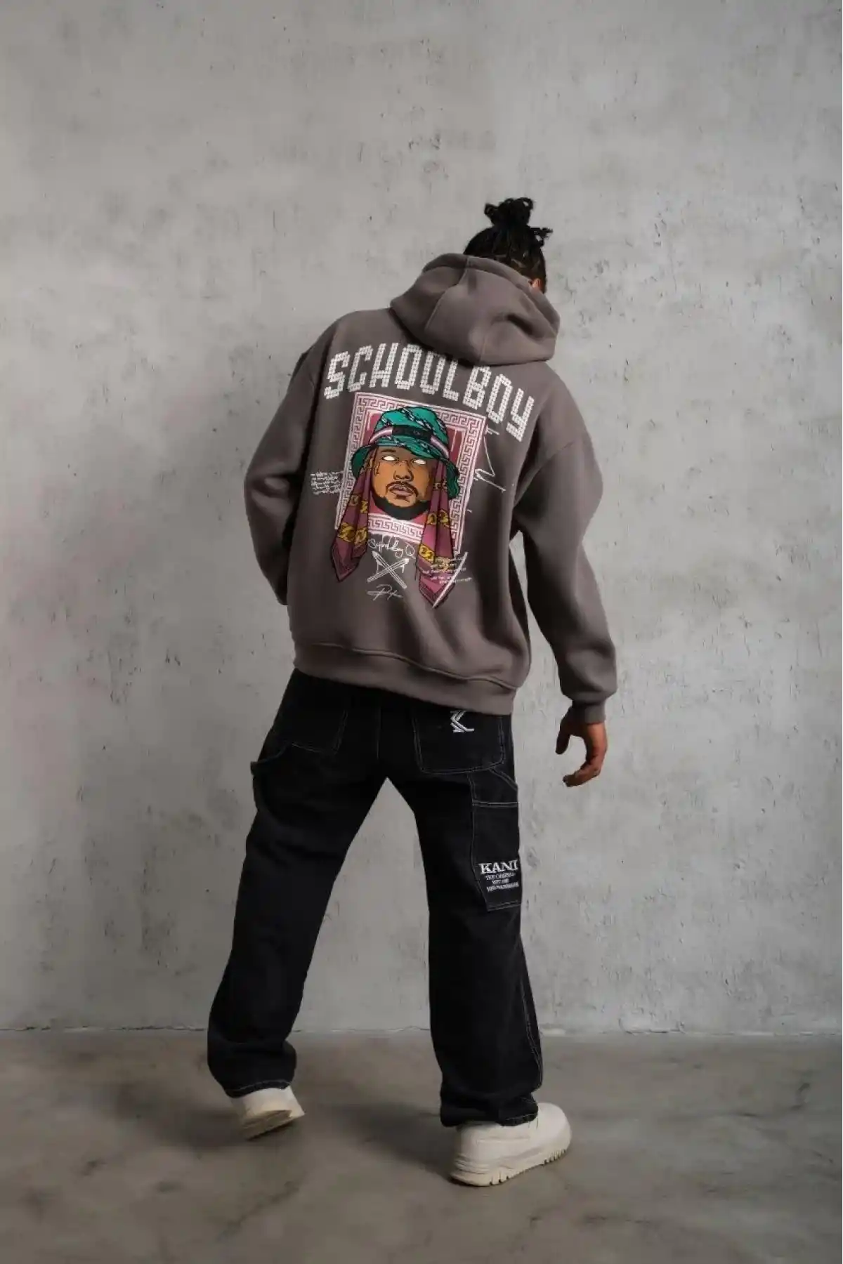 Erkek SCHOOL BOY Baskılı Kapüşonlu Sweat - Gri