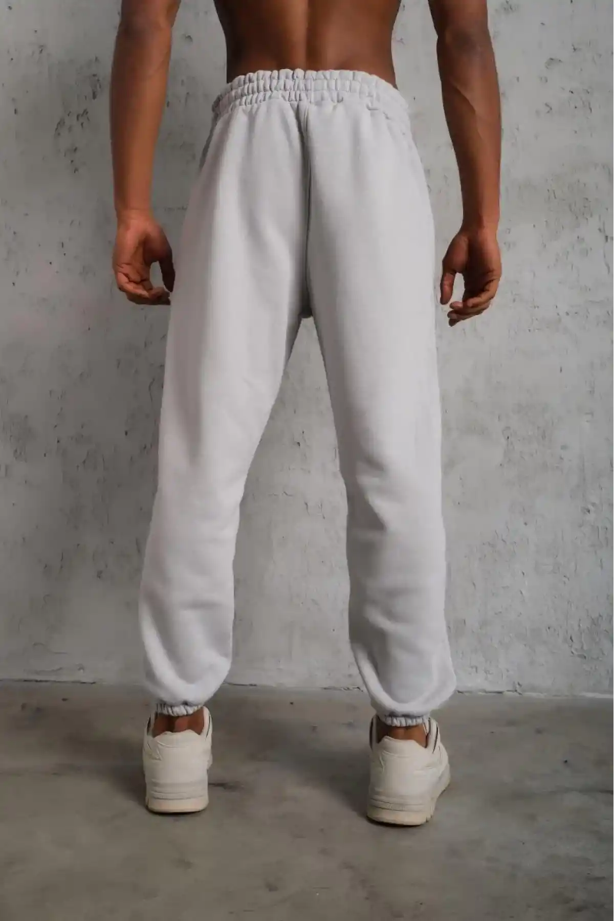 Erkek Üç İplik Alt Eşofman Lastikli - Gri