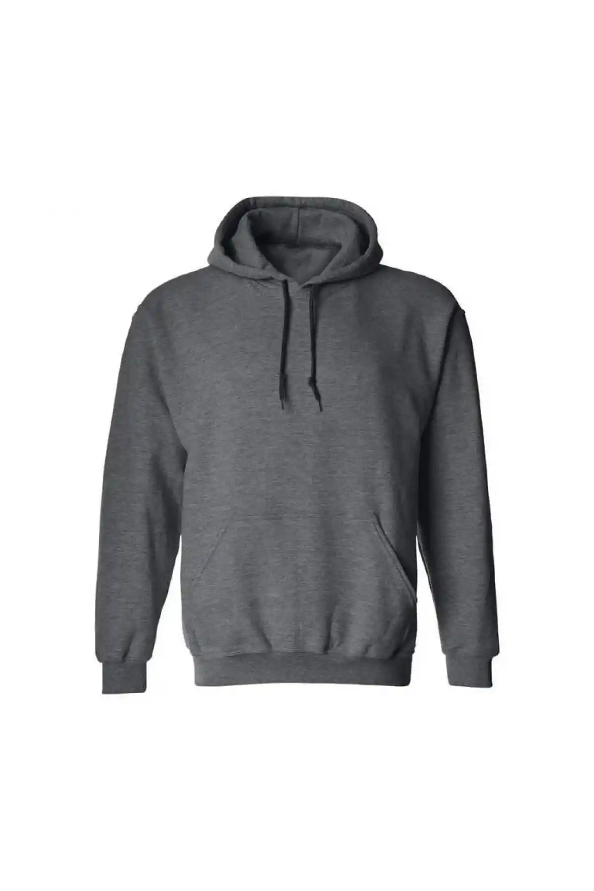 Erkek Uzun Kol Kapşonlu Basic Sweatshirt hoodie - Füme