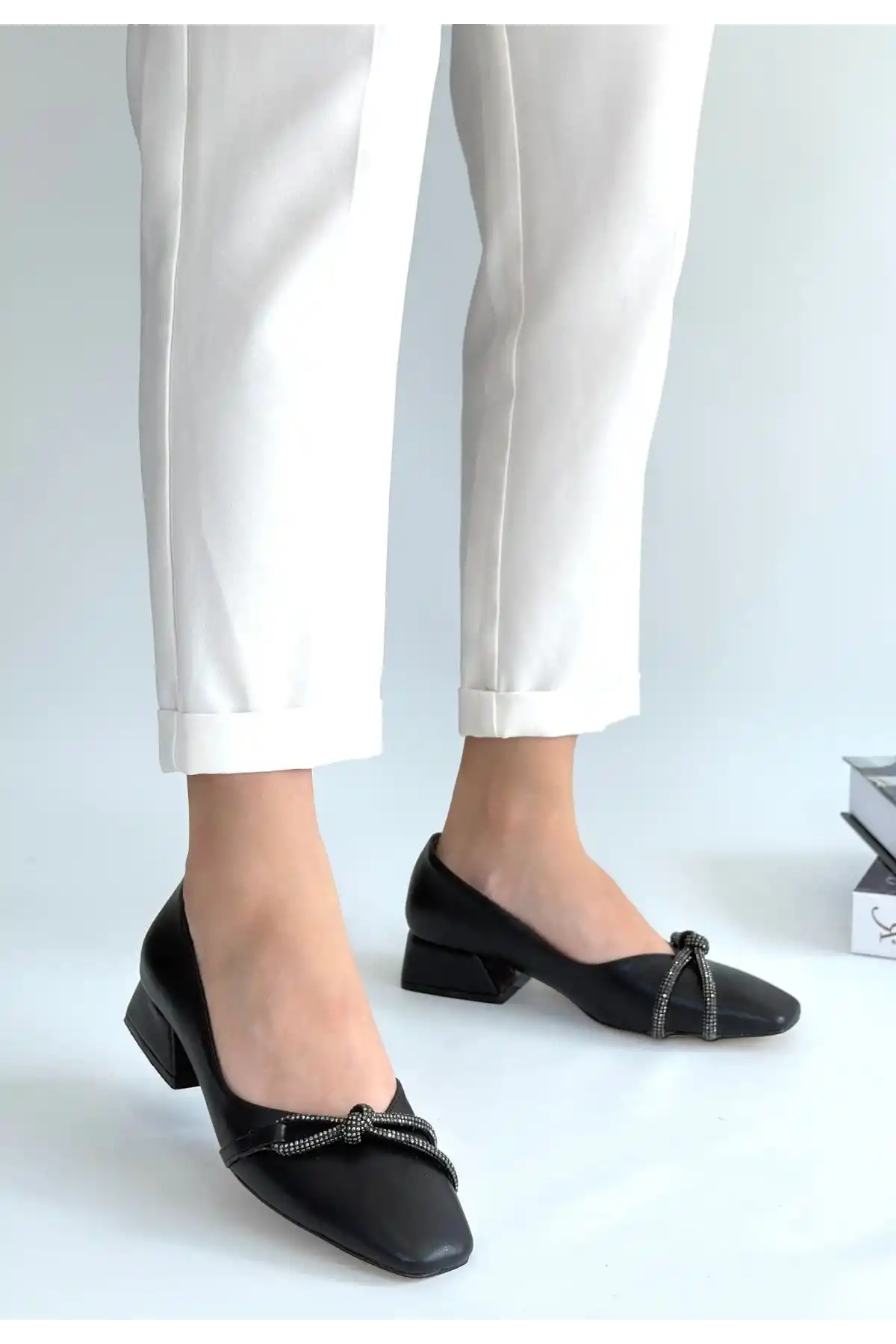 Estay Siyah Cilt Topuklu Ayakkabı - GC