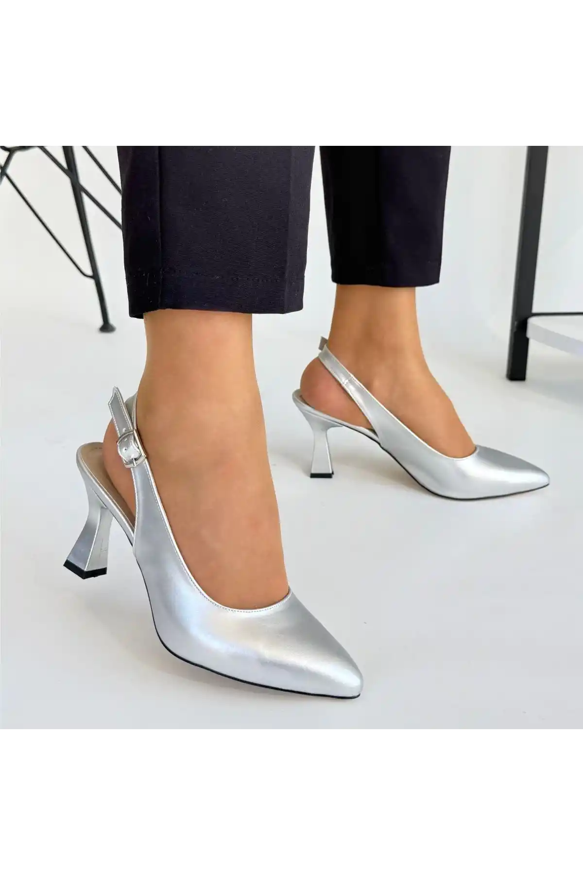 Ester Gri Cilt Topuklu Ayakkabı - GC