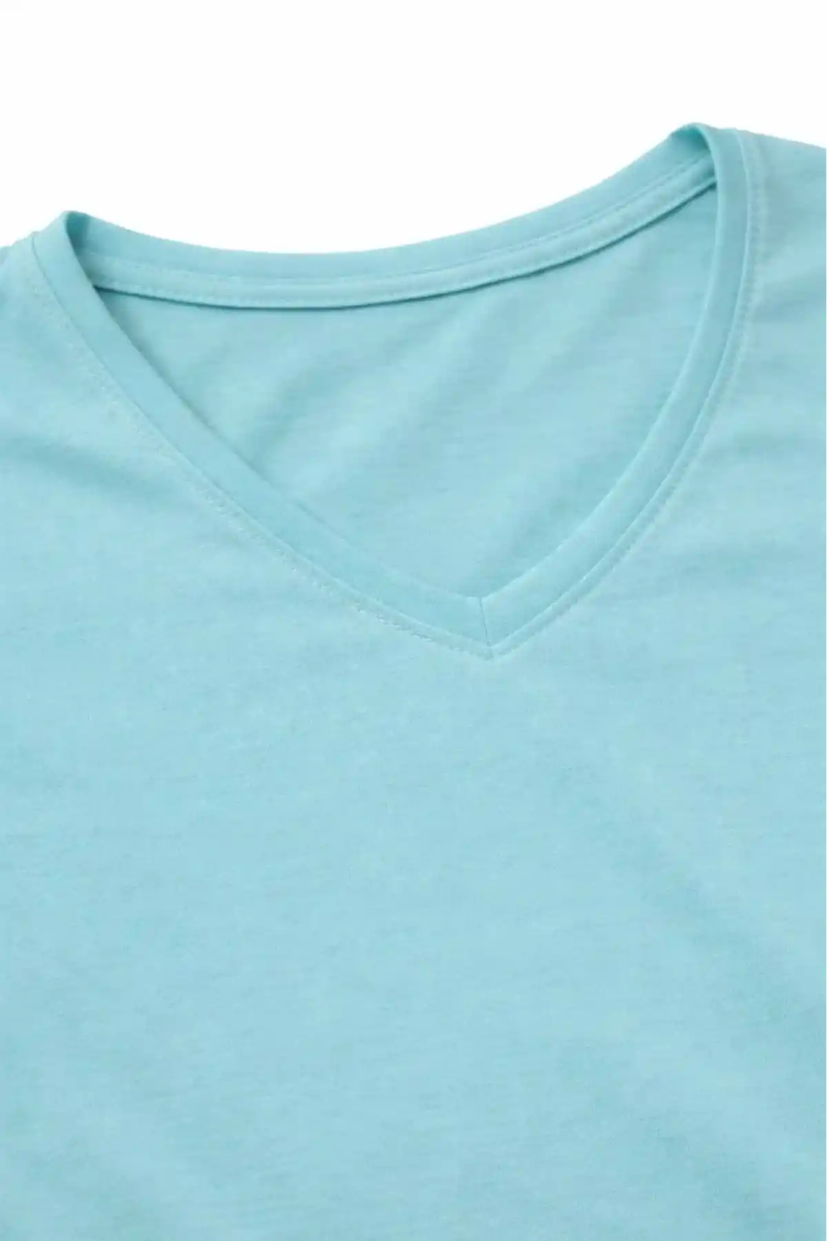 Genç Erkek Çocuk V Yaka Tişört Model - Turkuvaz