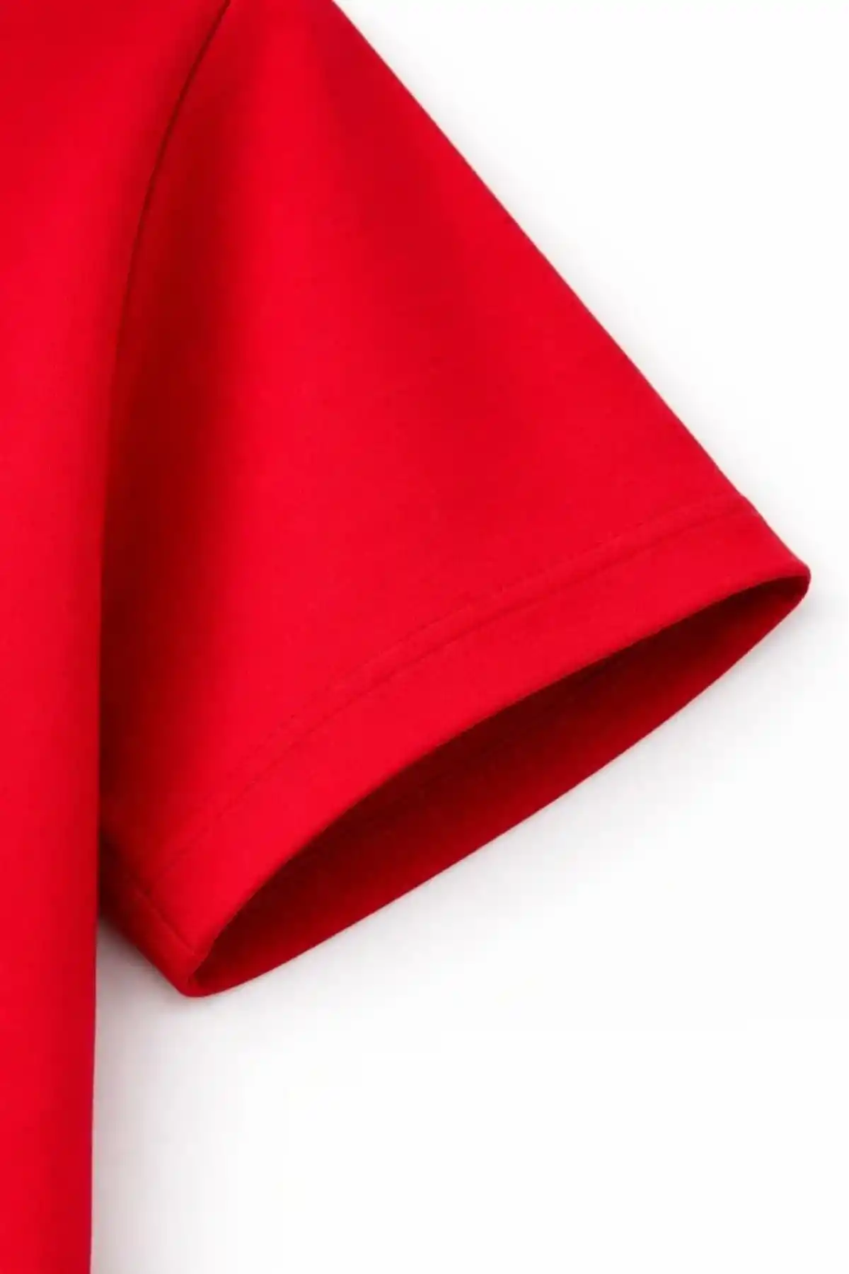 Genç Kız Çocuk V Yaka Tişört Model - Kırmızı