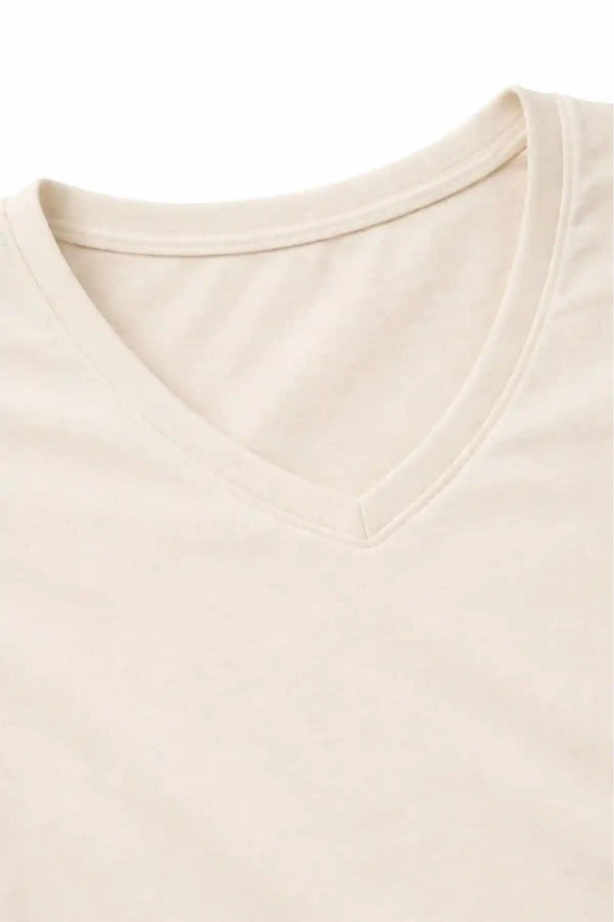 Genç Kız Çocuk V Yaka Tişört Model - Taş