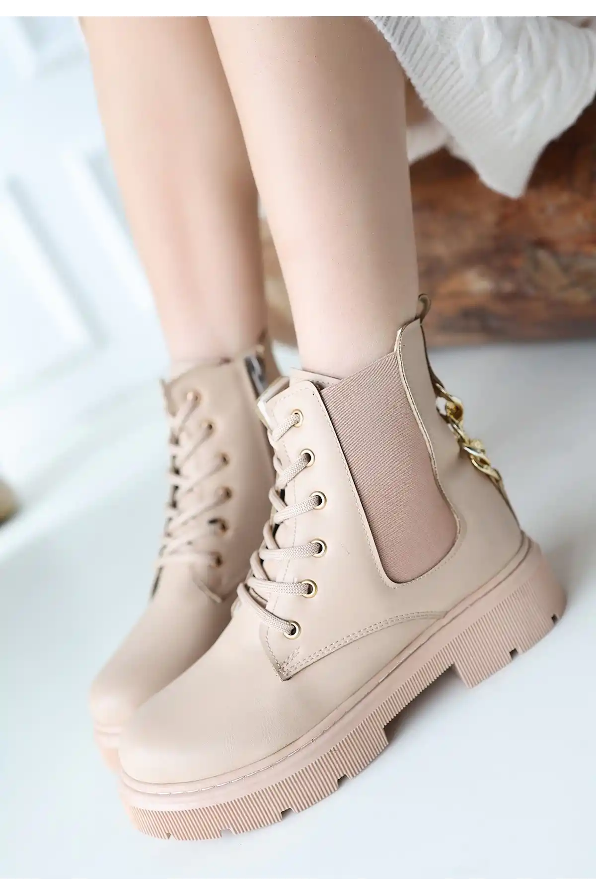 Harte Nude Cilt Bağcıklı Bot - GC