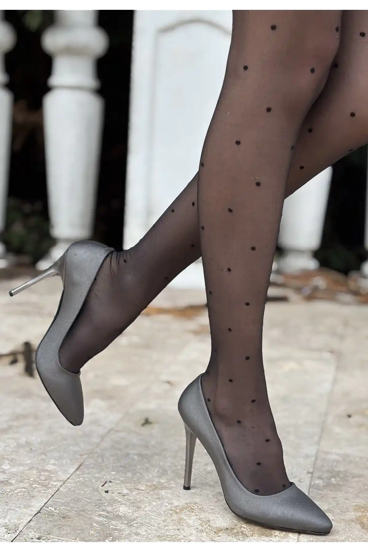 Hillar Platin Saten Stiletto Ayakkabı - GC