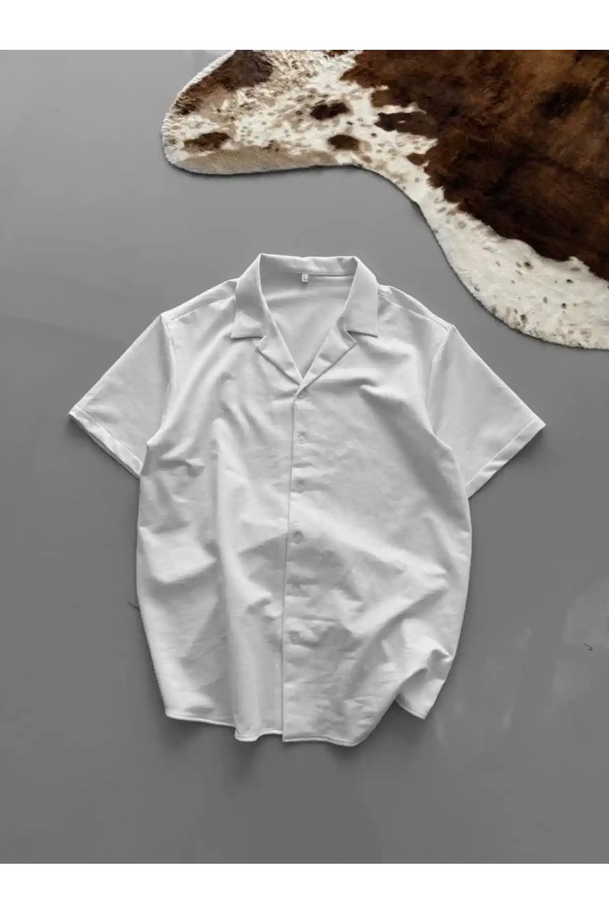 İki İplik Kumaş  Gömlek - Beyaz
