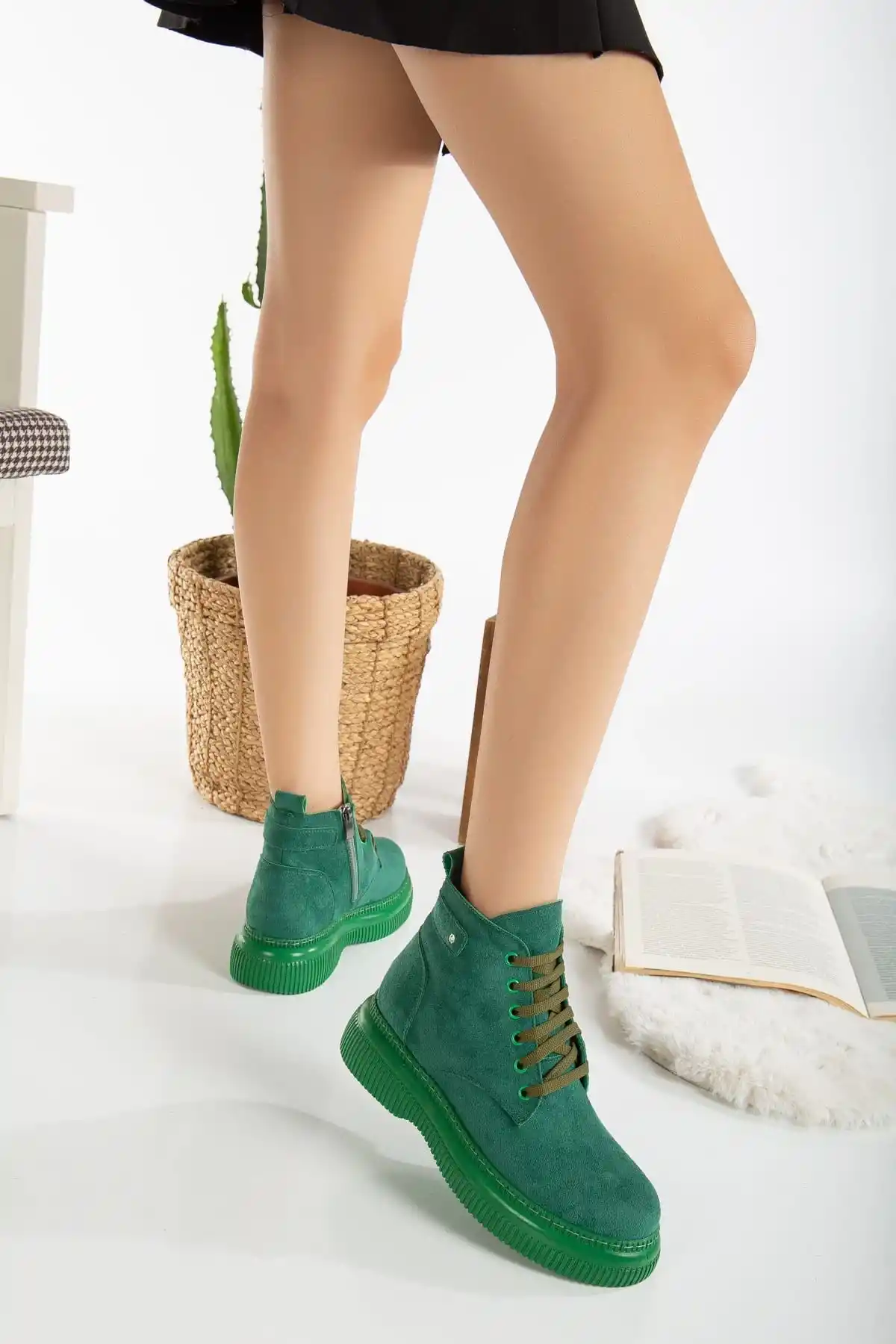 Jiwa Yeşil Süet Bağcıklı Bot - GC