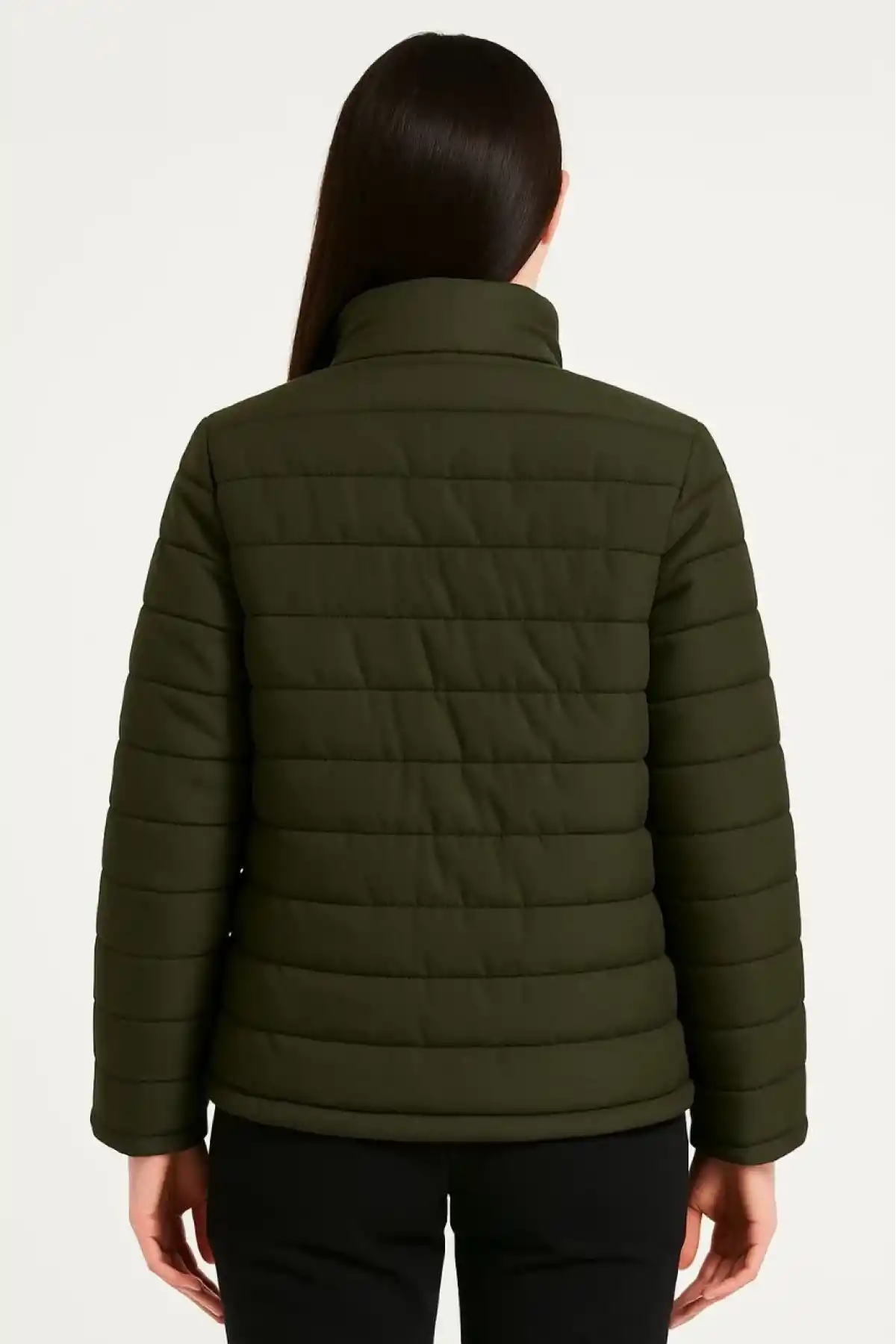 Kadın Bomber Mont Ceket – Su İtici Kumaş, Kapitone Astarlı, Fermuarlı, Kışlık - Haki