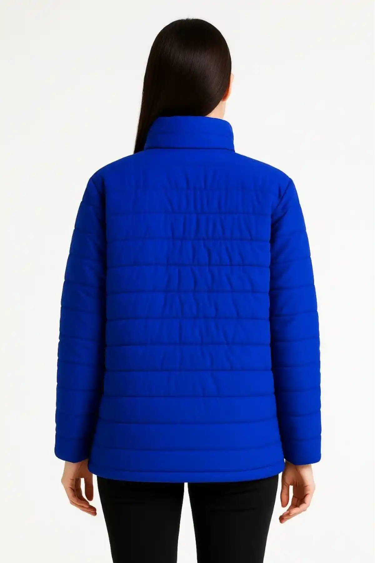 Kadın Bomber Mont Ceket – Su İtici Kumaş, Kapitone Astarlı, Fermuarlı, Kışlık - Saks Mavisi