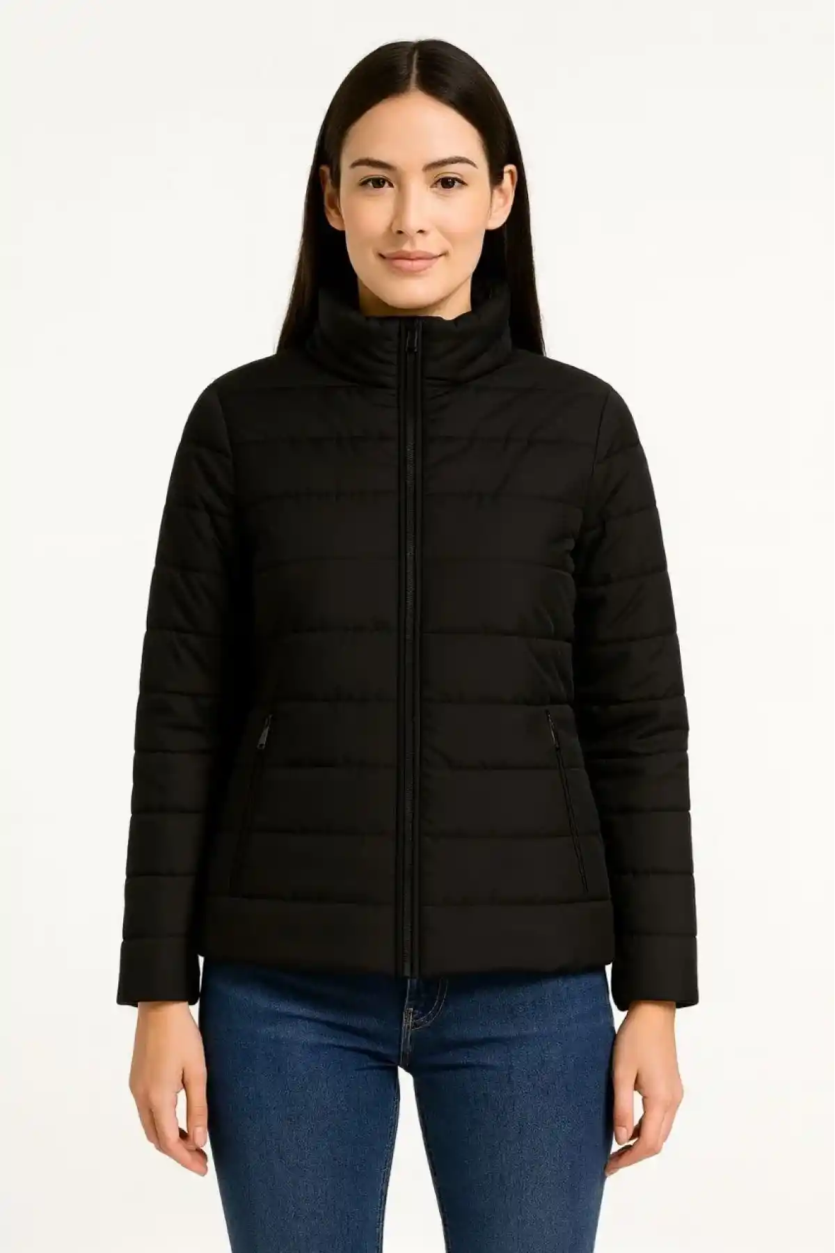 Kadın Bomber Mont Ceket – Su İtici Kumaş, Kapitone Astarlı, Fermuarlı, Kışlık - Siyah