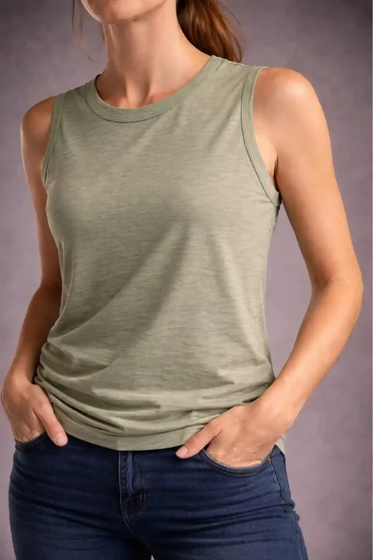 Kadın Flamlı Sıfır Kolsuz Atlet Fitness - Mint Yeşili