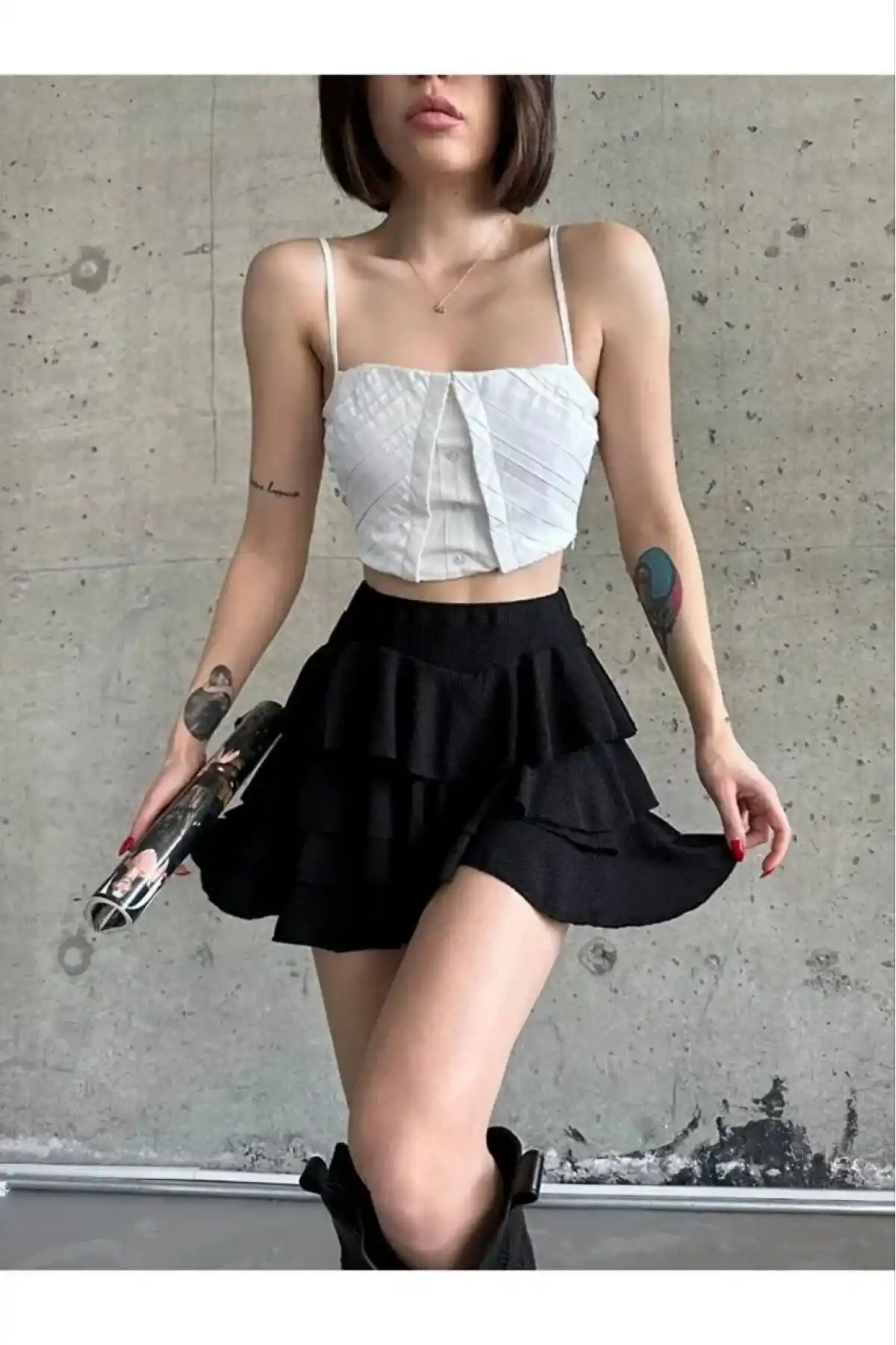 Kadın Mykonos Etek - Siyah