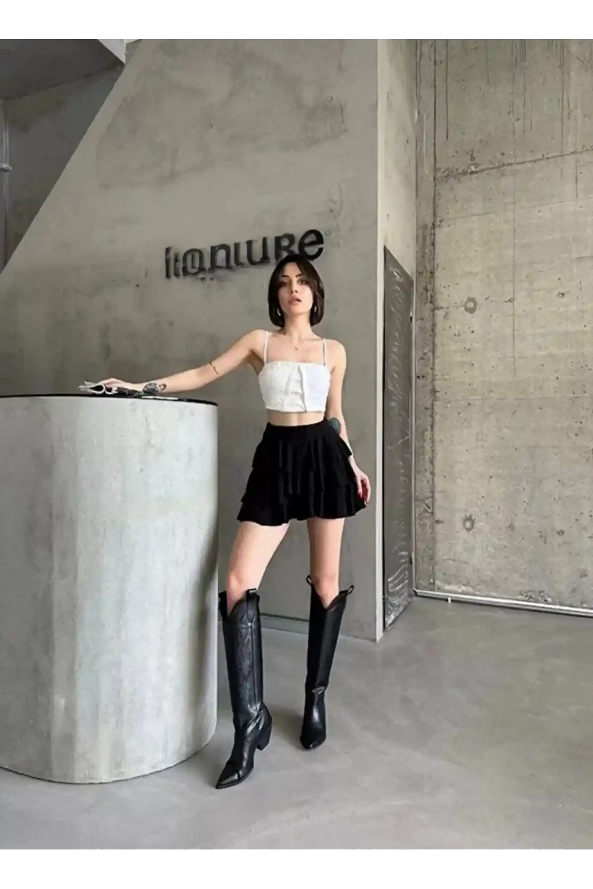 Kadın Mykonos Basic Etek - Siyah