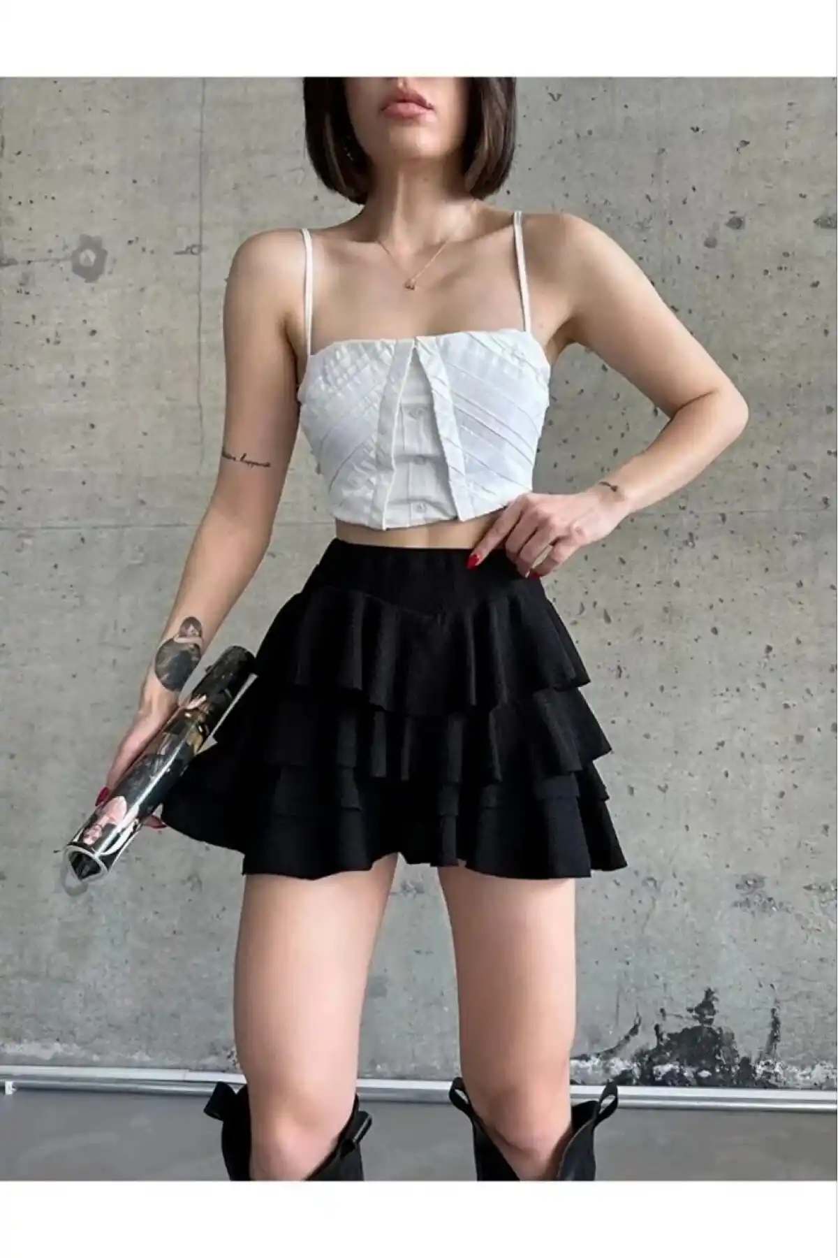 Kadın Mykonos Etek - Siyah