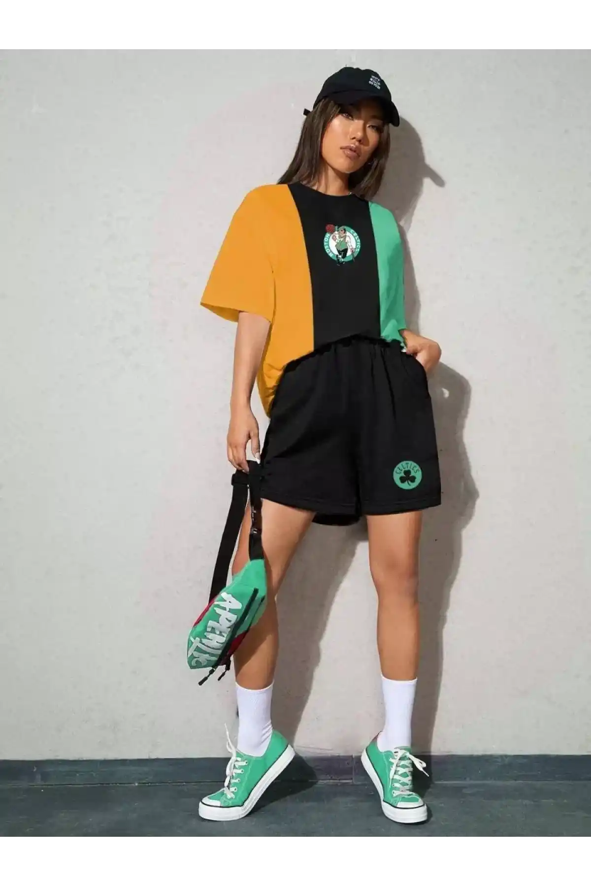 Kadın Nakışlı İkili Şort Takım - Çok Renkli