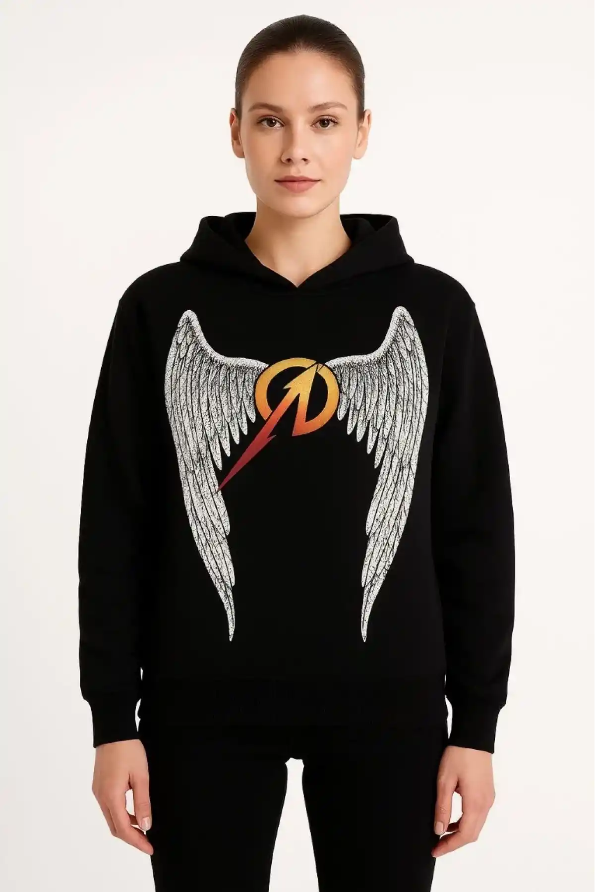 Metallica İki İplik Kapüşonlu Ön ve Arka Baskılı hoodie - Siyah