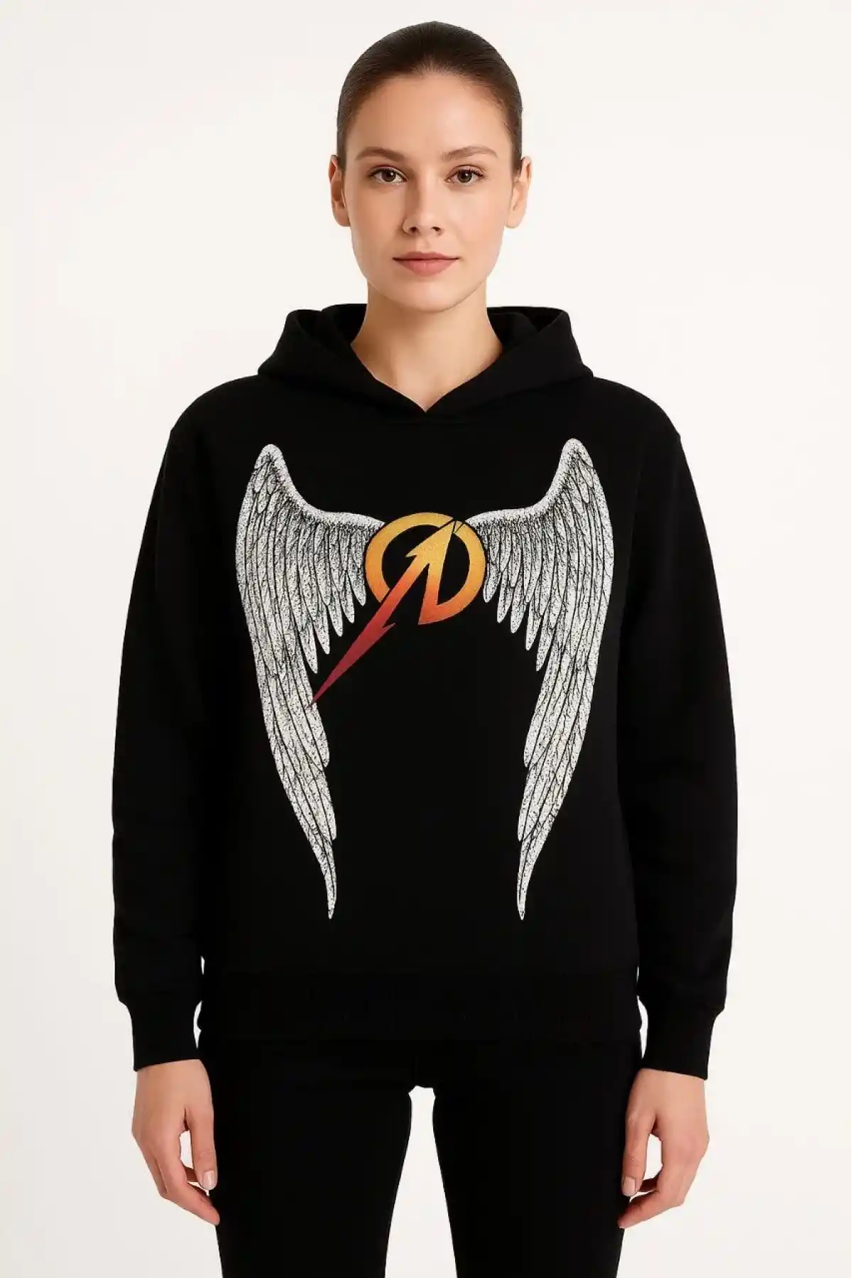 Metallica İki İplik Kapüşonlu Ön ve Arka Baskılı hoodie - Siyah