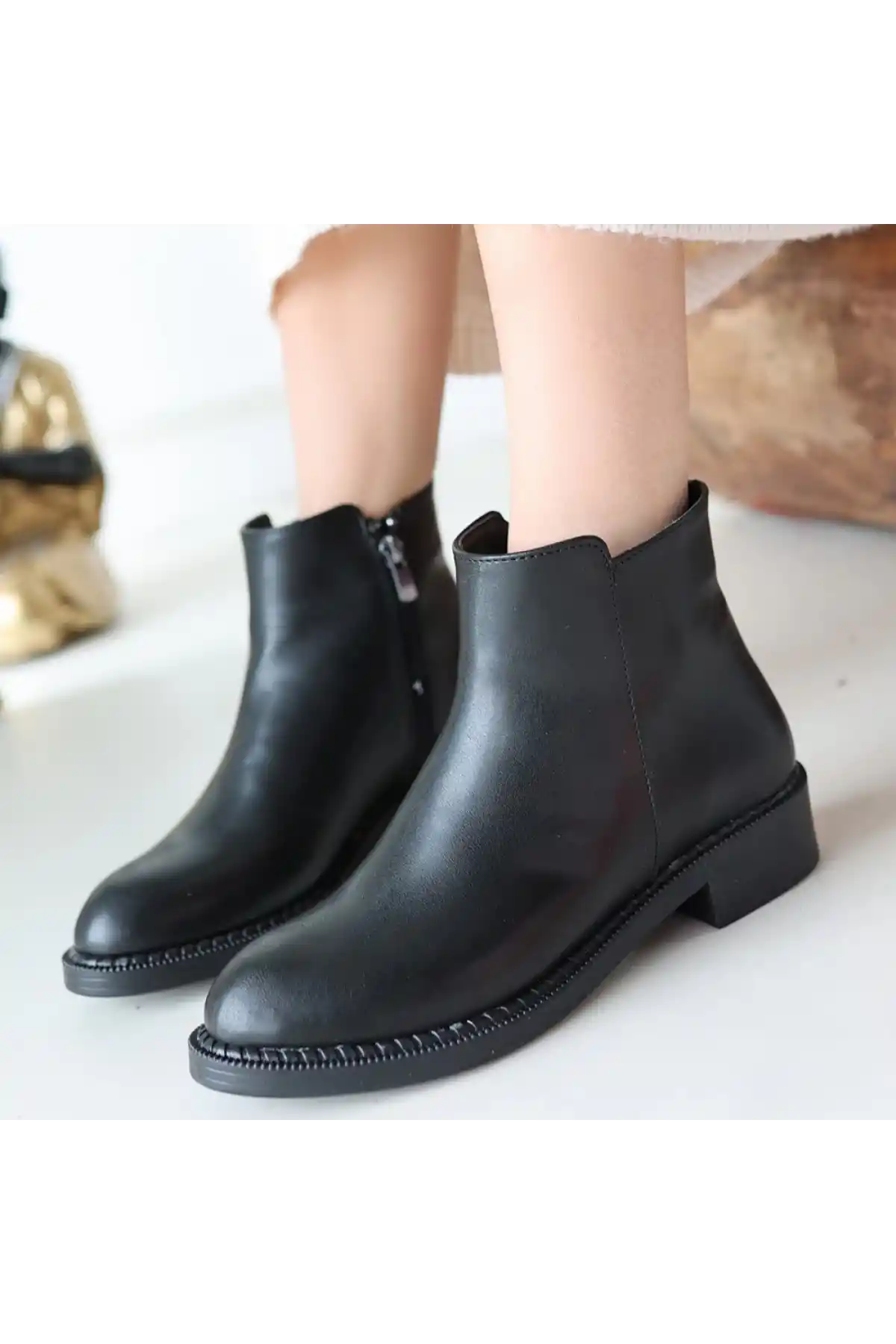 Moed Siyah Cilt Topuklu Bot - GC
