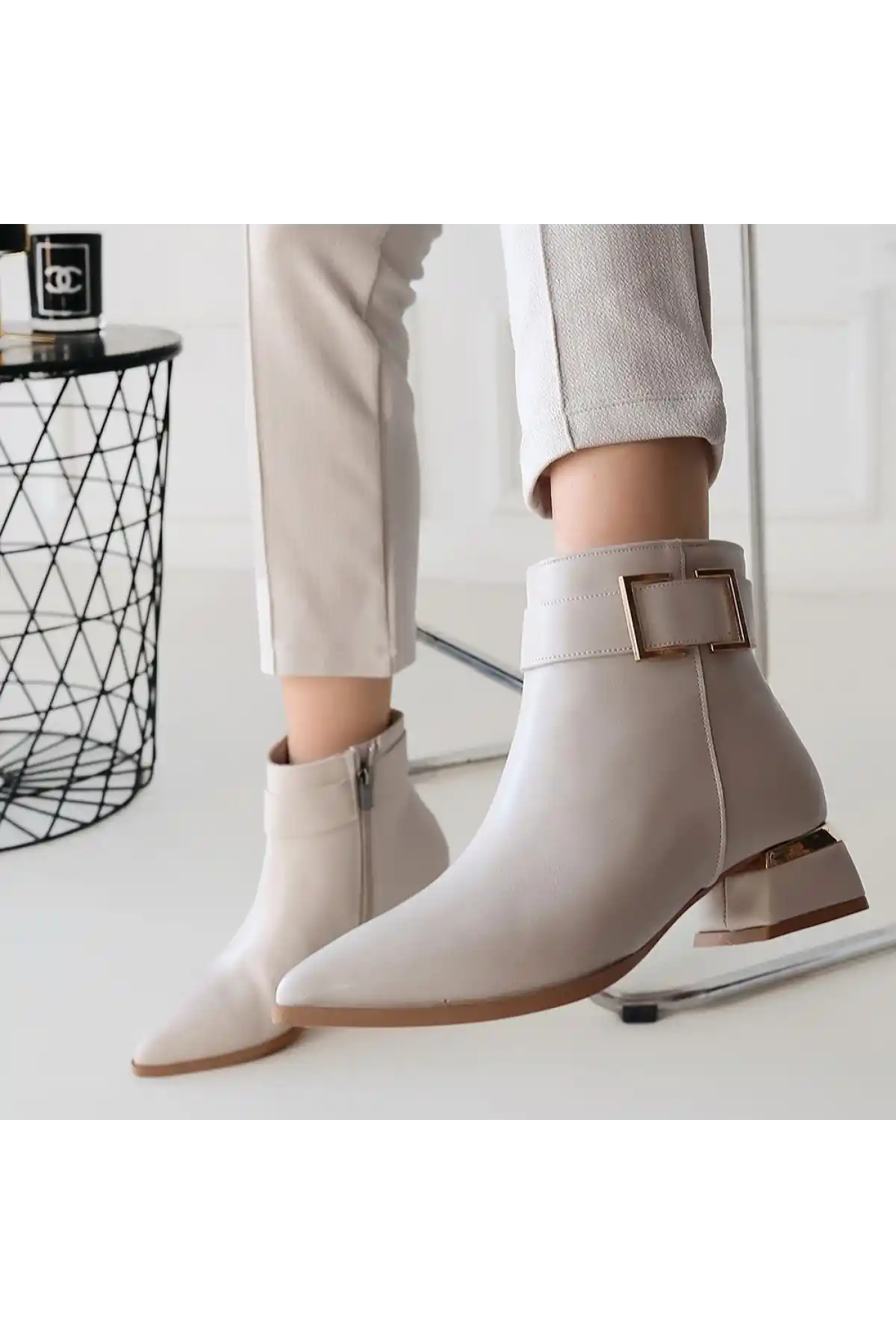 Mona Bej Cilt Topuklu Bot - GC