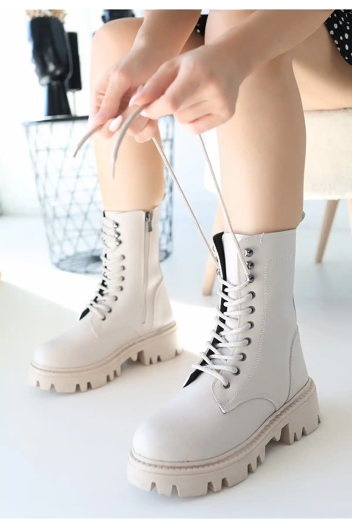 Neole Bej Cilt Bağcıklı Bot - GC