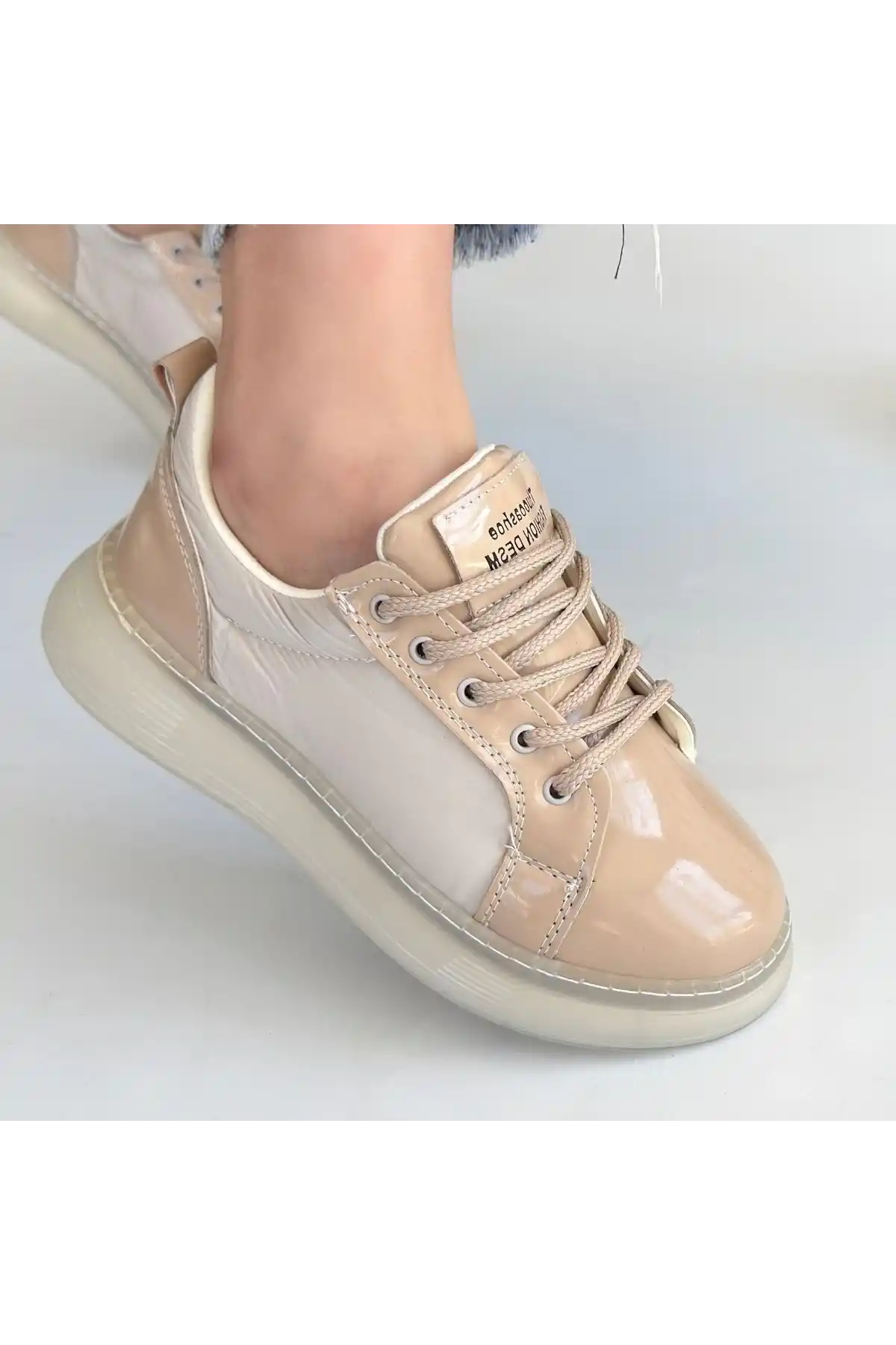 Piona Bej Rugan Bağcıklı Spor Ayakkabı - GC