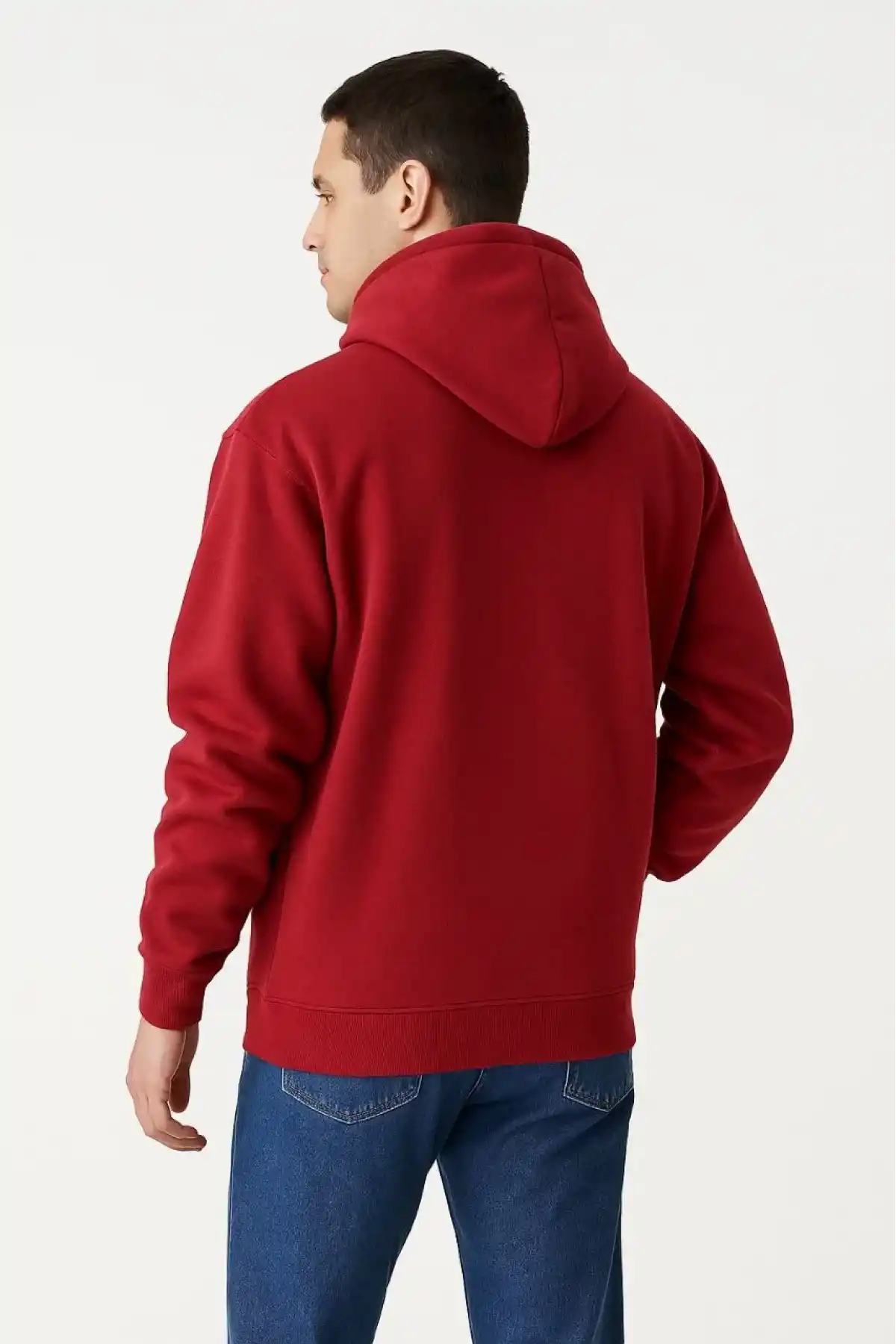 Samuray Ninja Çift Kapşonlu ZIP Fermuarlı Kanguru Çepli Tam Fermuarlı Hoodie Swetshirt - Kırmızı