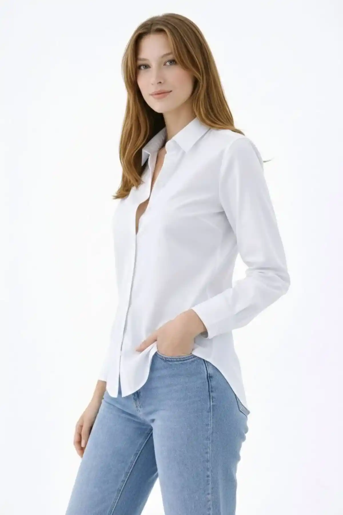 Tesettür Beyaz Gömlekli Pliseli Etek İkili Takım Gündelik ve Ofis Şıklığı - Kahverengi