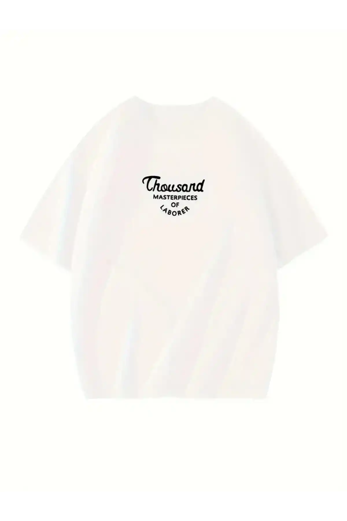 Thousand Ön Arka Baskılı Oversize Bisiklet Yaka T-shirt - Beyaz