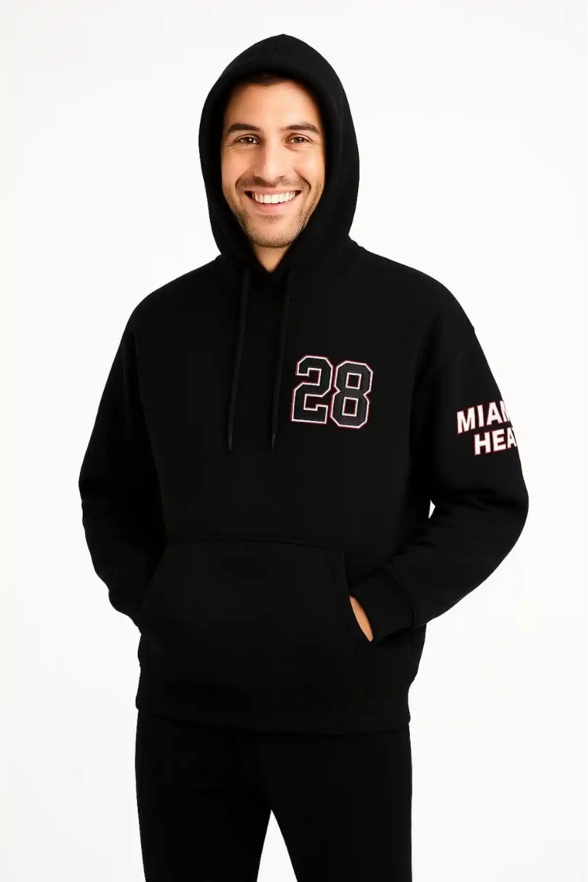 Erkek Kapşonlu Sweatshirt – Oversize Üç İplik Şardonlu Hoodie, “Other Lives” Ön & Arka Baskılı, Kanguru Cepli, Kışlık Rahat Günlük Stil - Siyah
