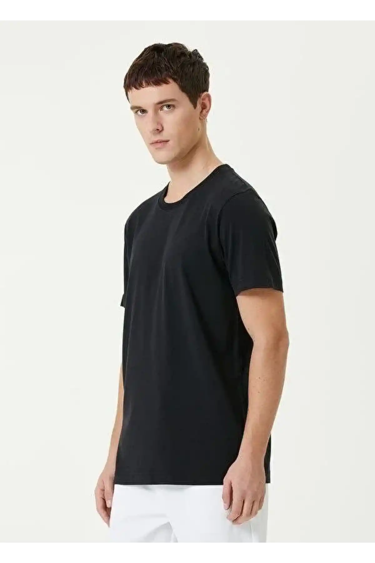 Unisex Basic Bisiklet Yaka Regular T-Shirt - Siyah