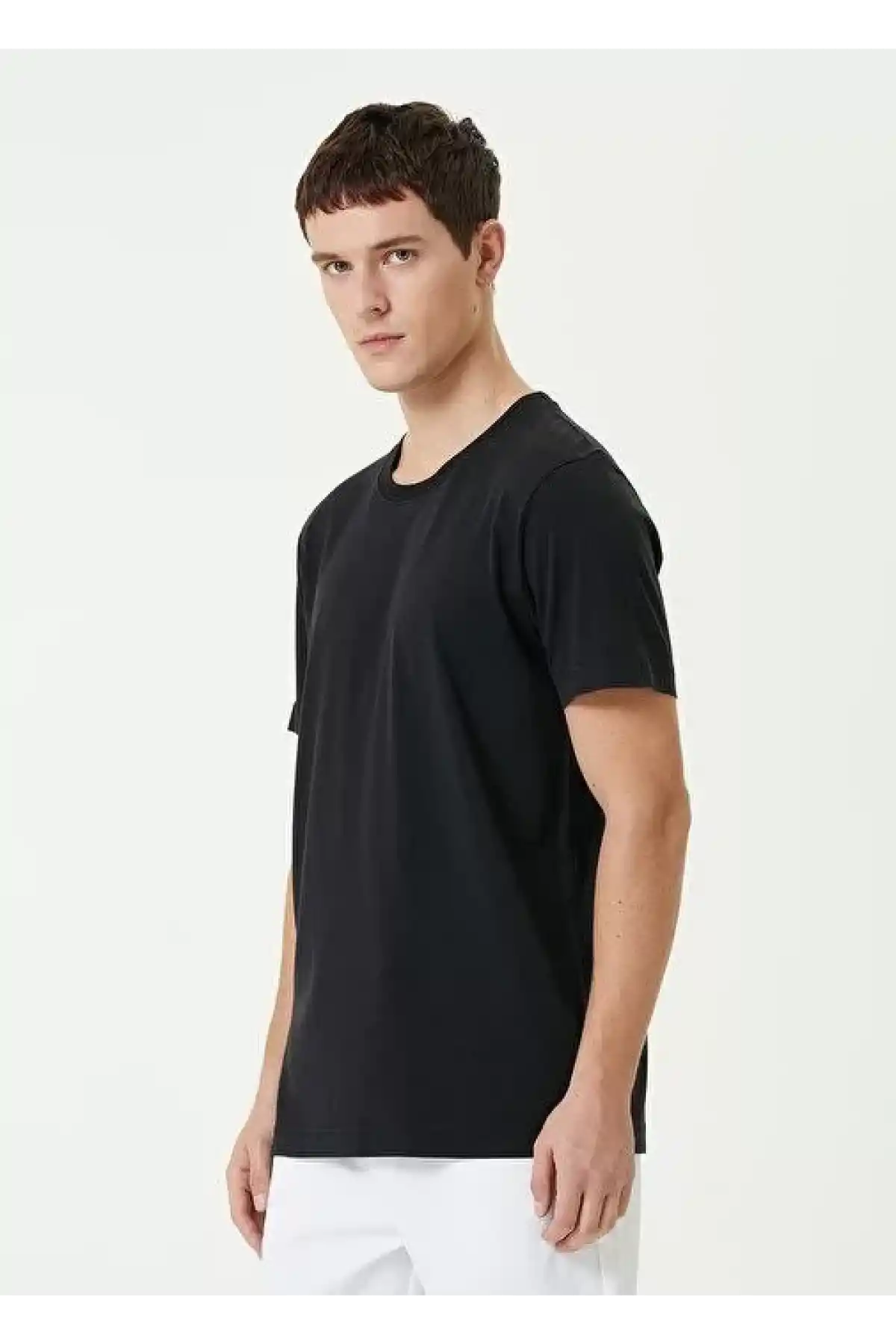 Unisex Basic Bisiklet Yaka Regular T-Shirt - Siyah