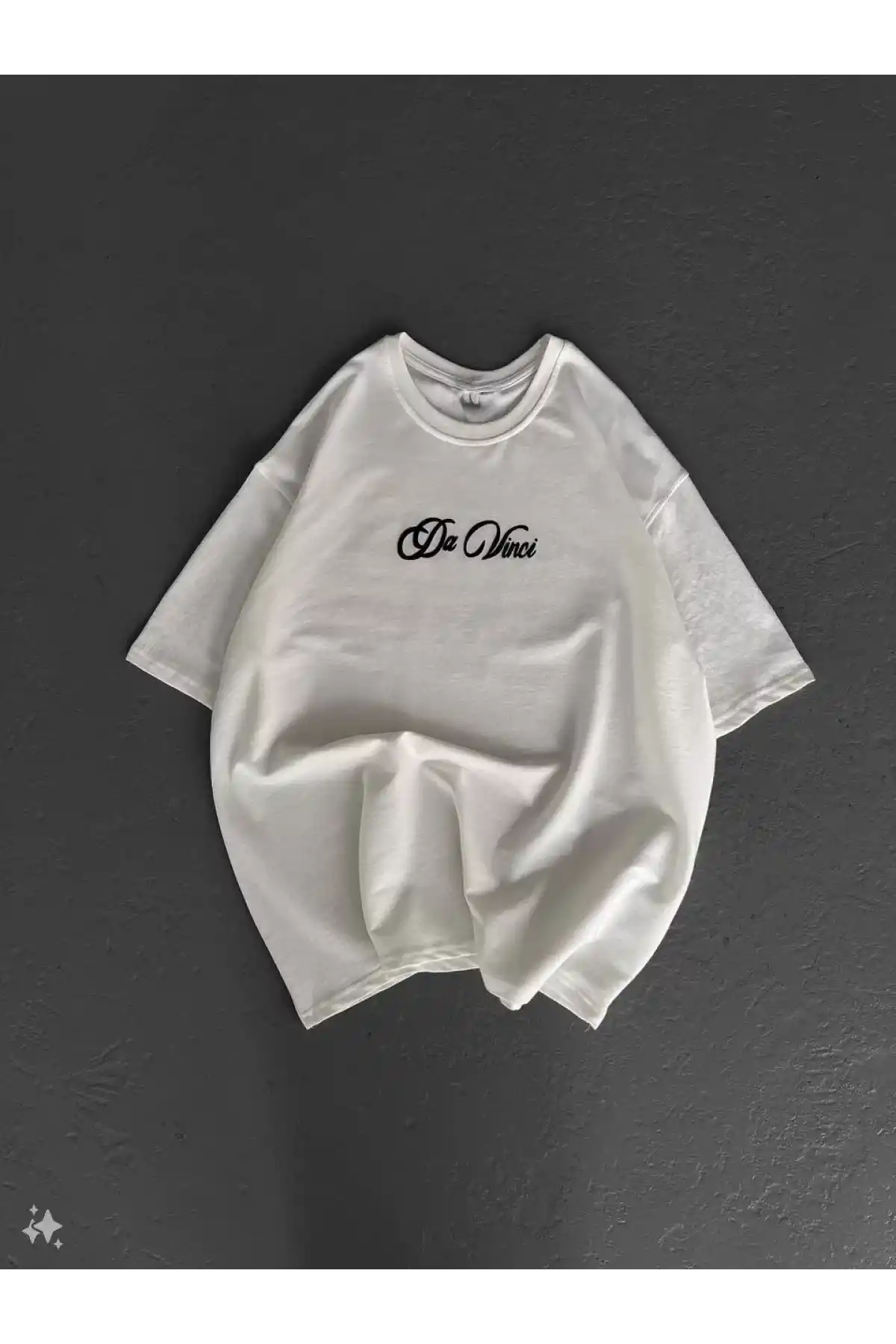 Unisex Baskılı Oversize T-Shirt - Beyaz