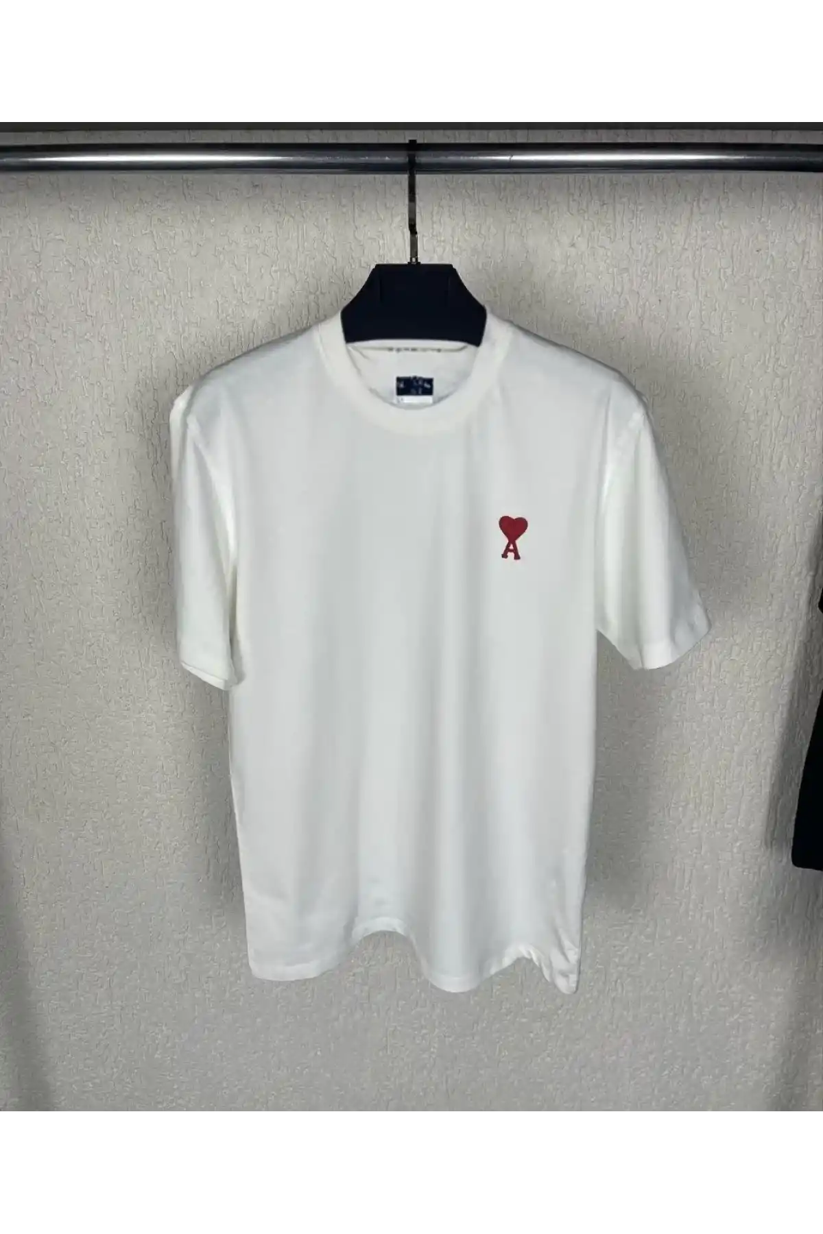 Unisex Bisiklet Yaka Baskılı Oversize T-Shirt - Beyaz