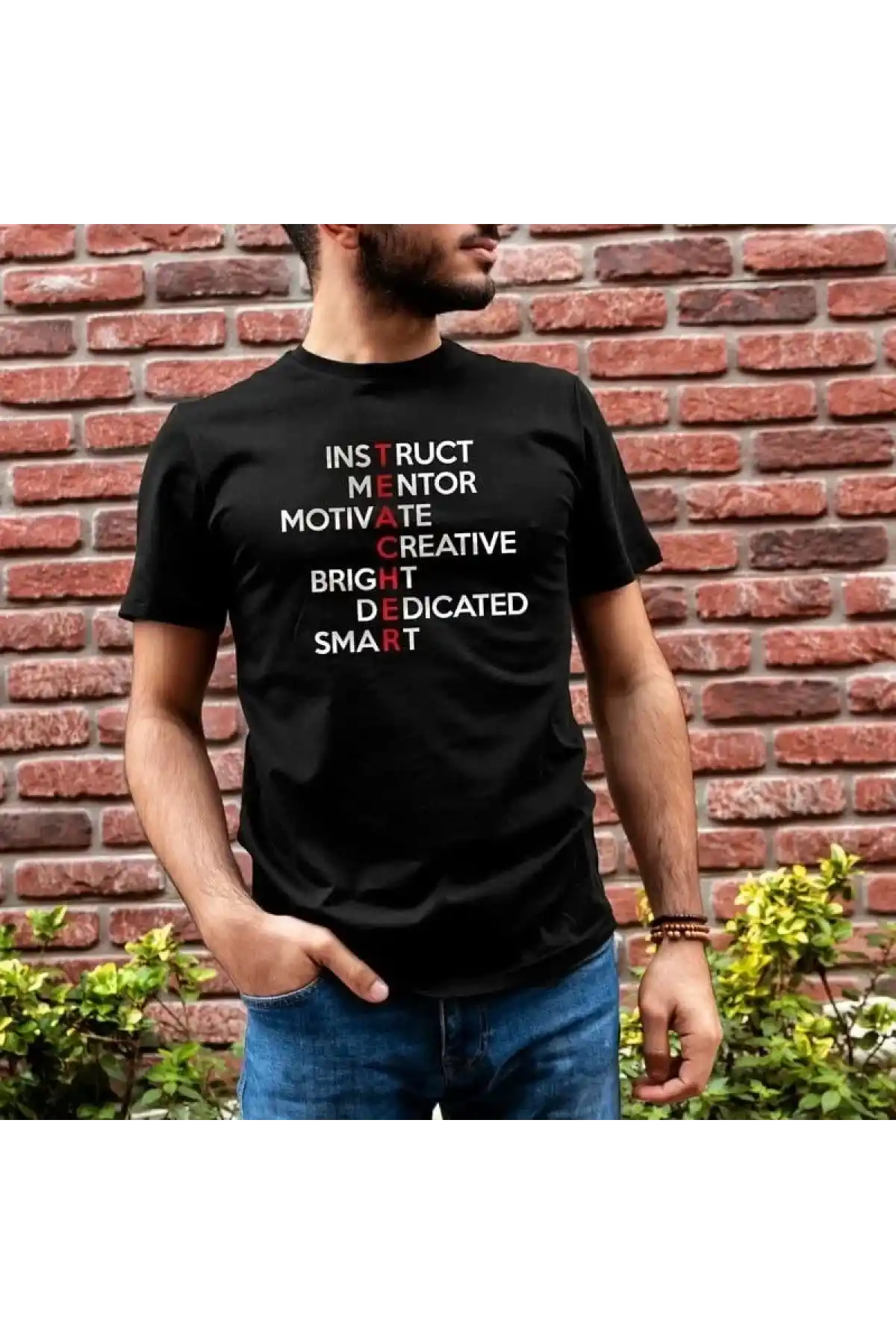 Unisex Bisiklet Yaka Baskılı Oversize T-Shirt - Siyah