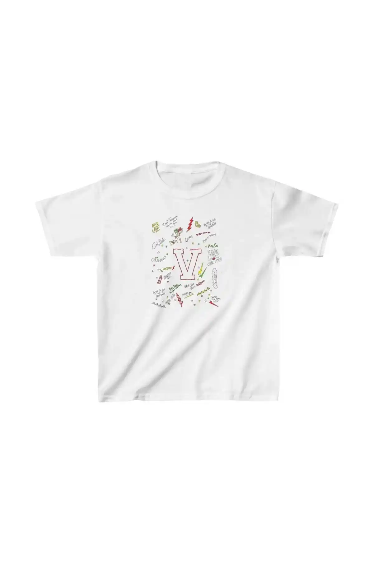 Unisex Çocuk Baskılı T-Shirt - Beyaz