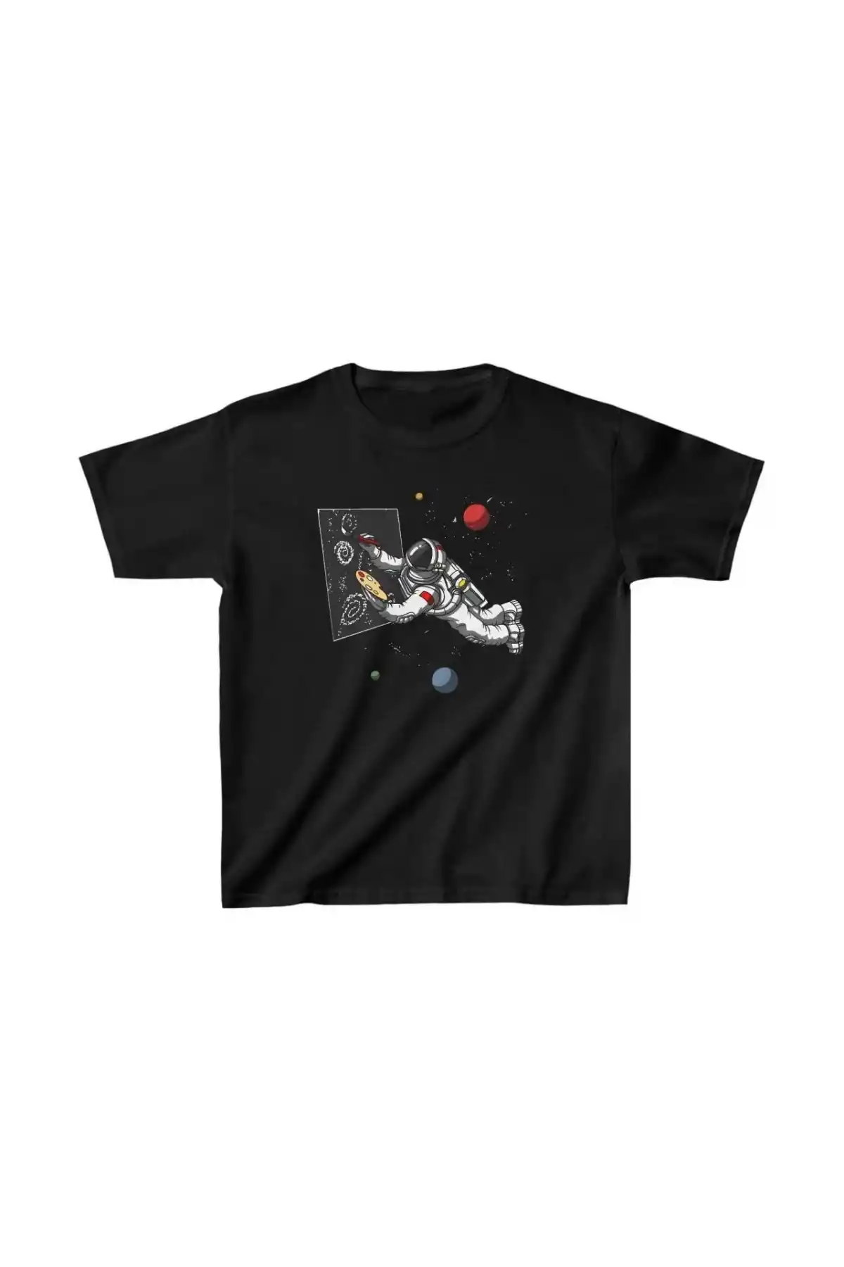 Unisex Çocuk Baskılı T-Shirt - Siyah