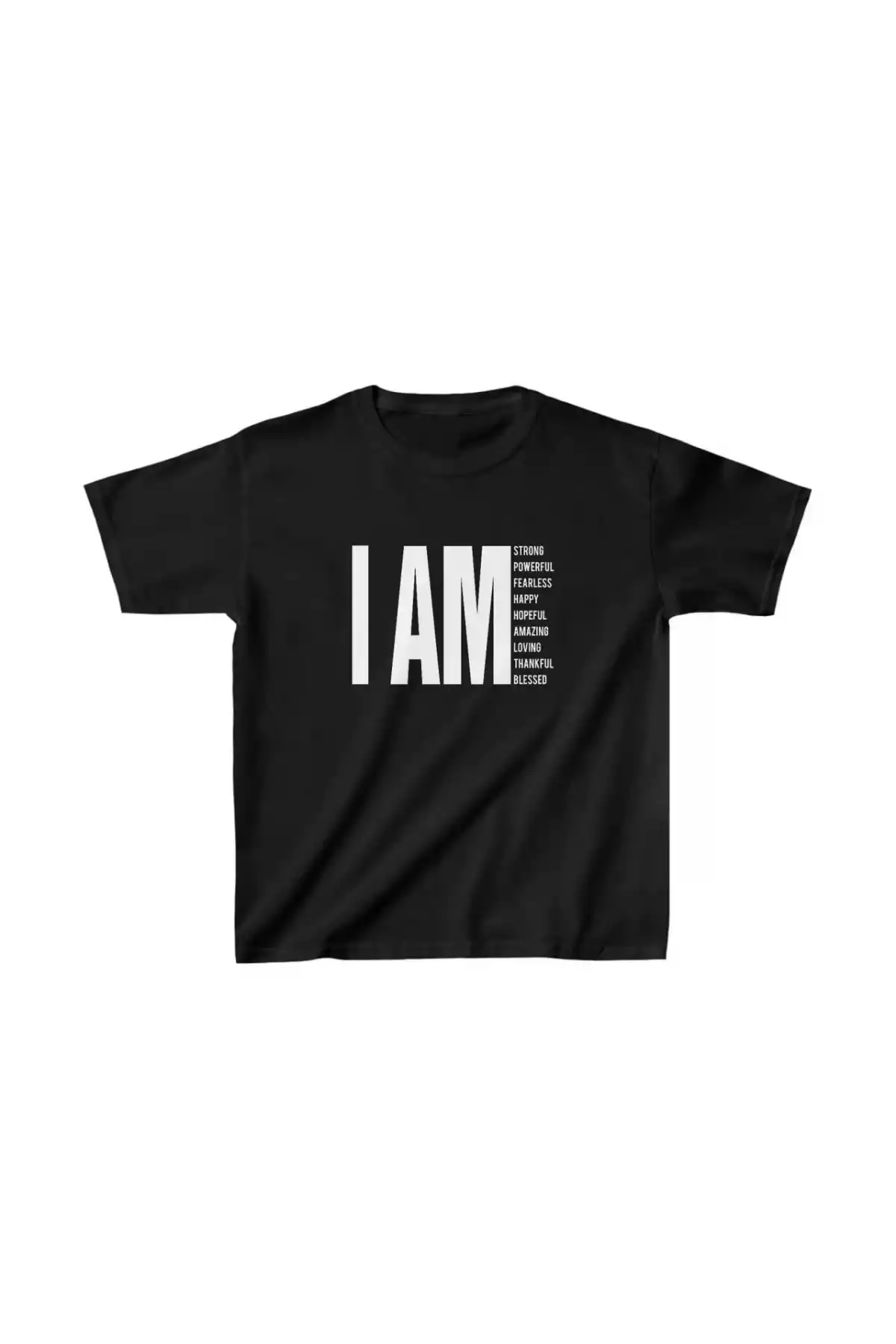 Unisex Çocuk Baskılı T-Shirt - Siyah