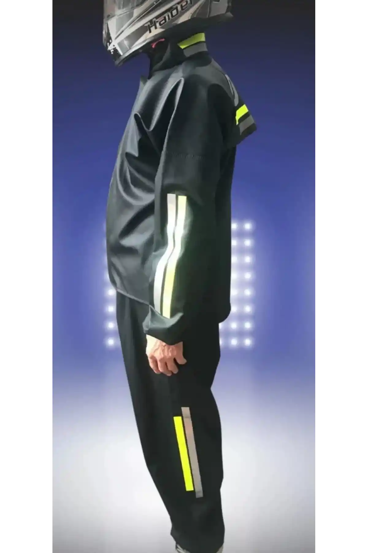 Motorcu Kurye Su Geçirmez Yağmurluk Takım - Siyah