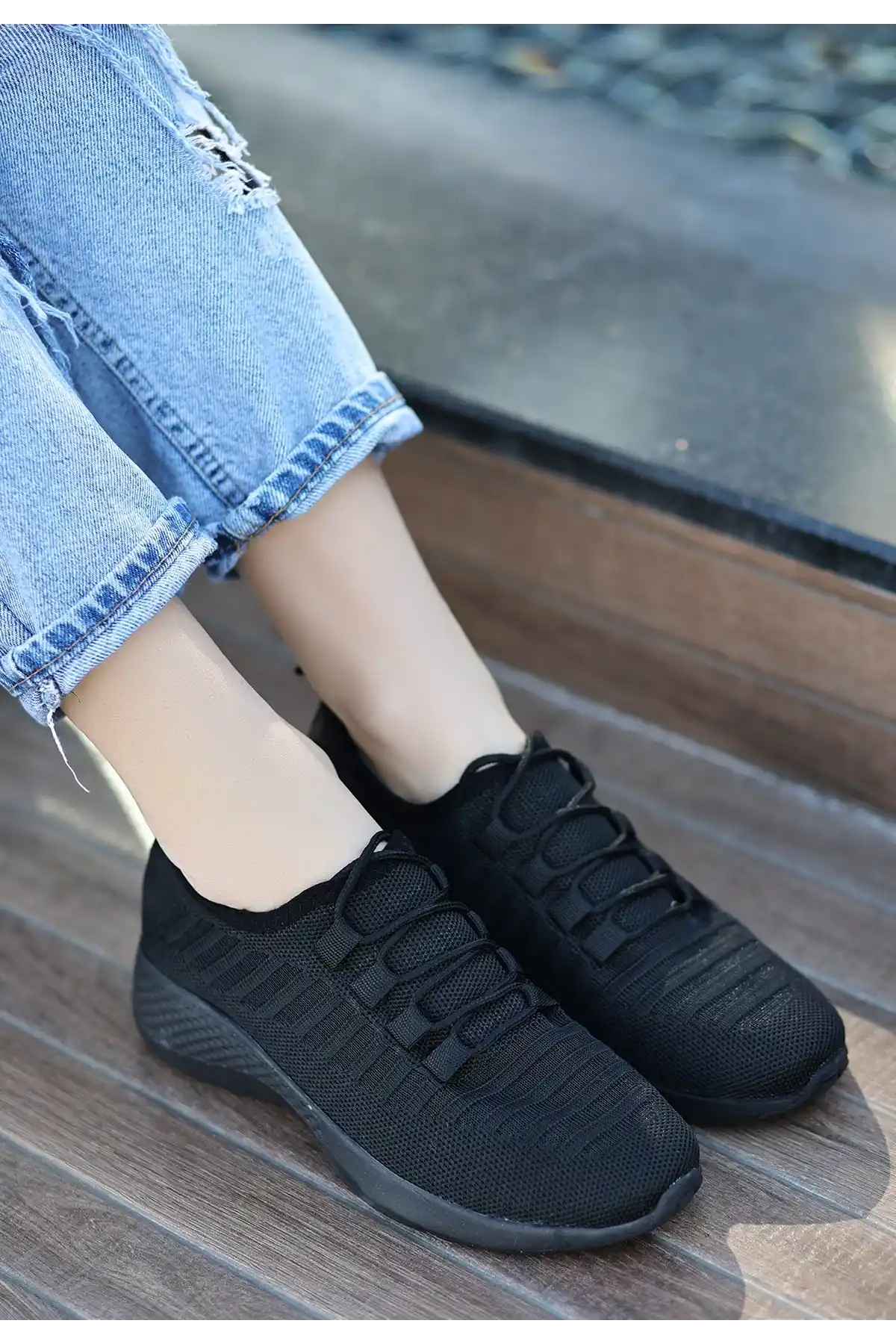 Wina Siyah Triko Spor Ayakkabı - GC