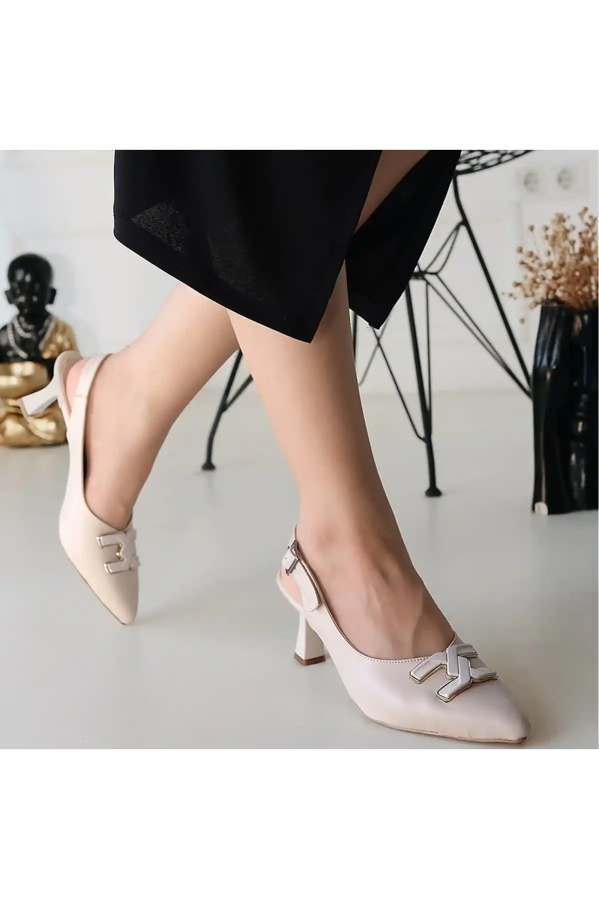 Wipa Bej Cilt Topuklu Ayakkabı - GC