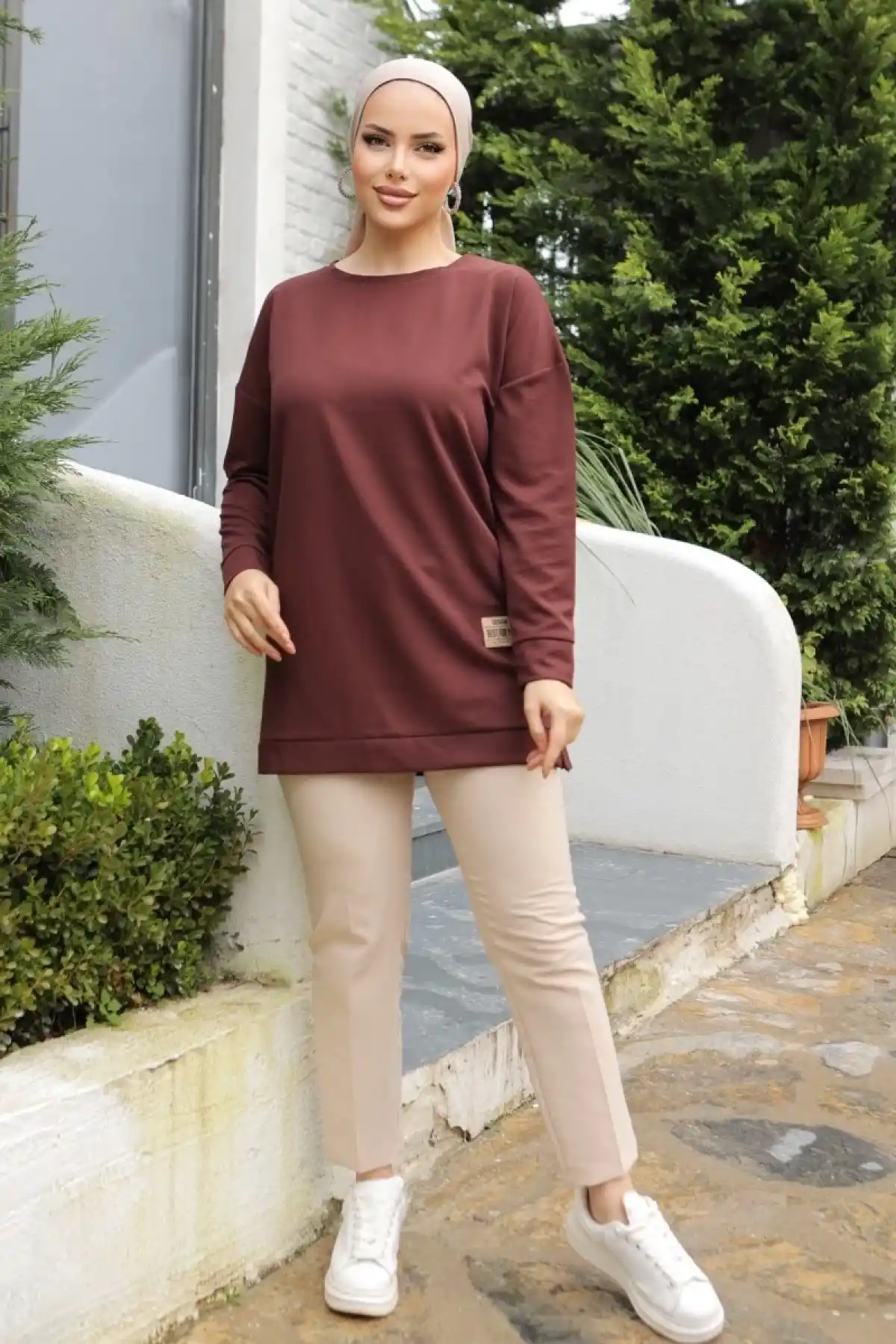 Yeni Stil Kahve Arma Detaylı Tunik 10020 ( GC )