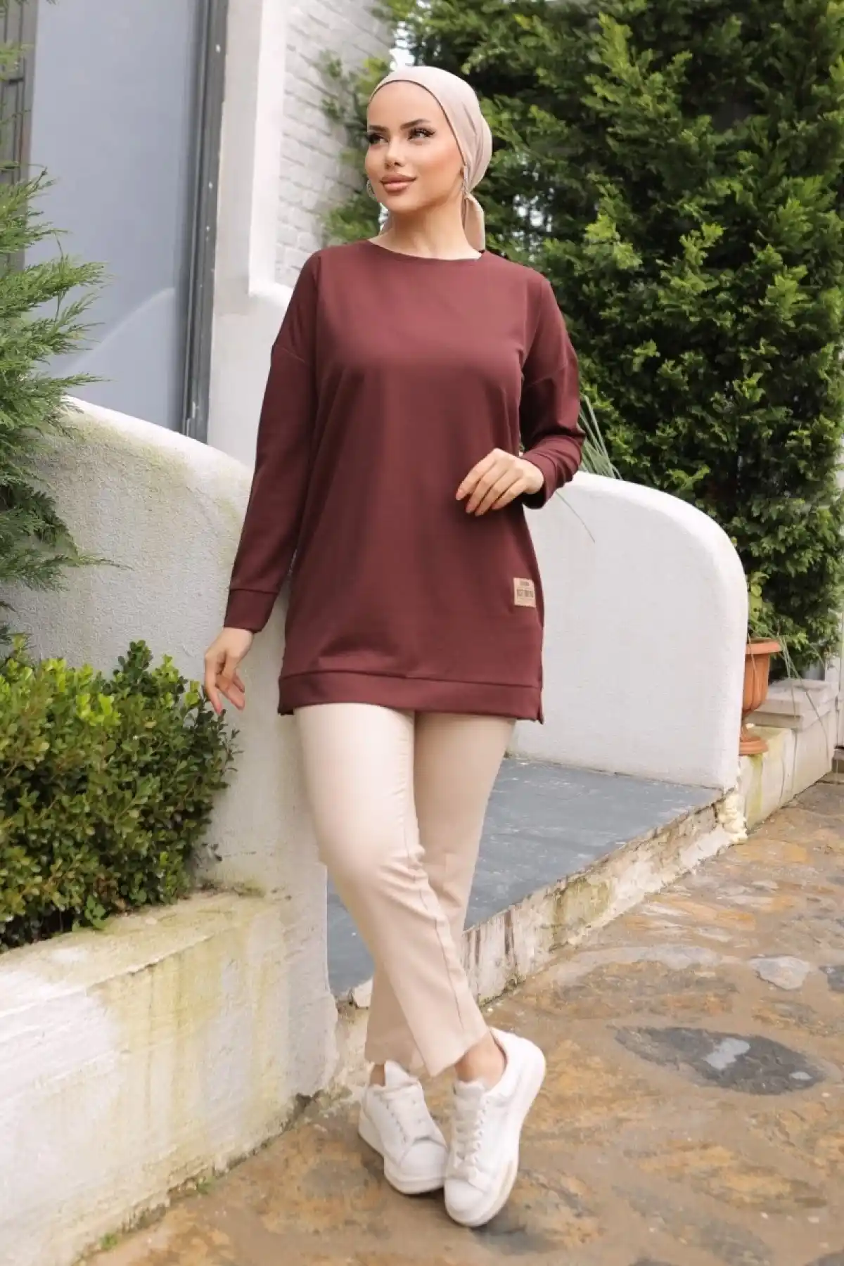 Yeni Stil Kahve Arma Detaylı Tunik 10020 ( GC )