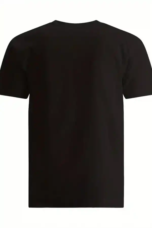 Erkek Baskılı T-Shirt Kısa Kol Bisiklet Yaka Regular Fit Rahat Kalıp Tişört - Siyah