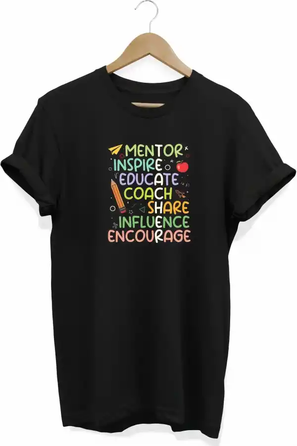 24 Kasım Öğretmenler Günü Baskılı T-shirt - Siyah
