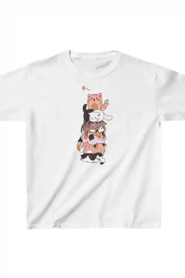 Çocuk Unisex Baskılı T-Shirt - Beyaz
