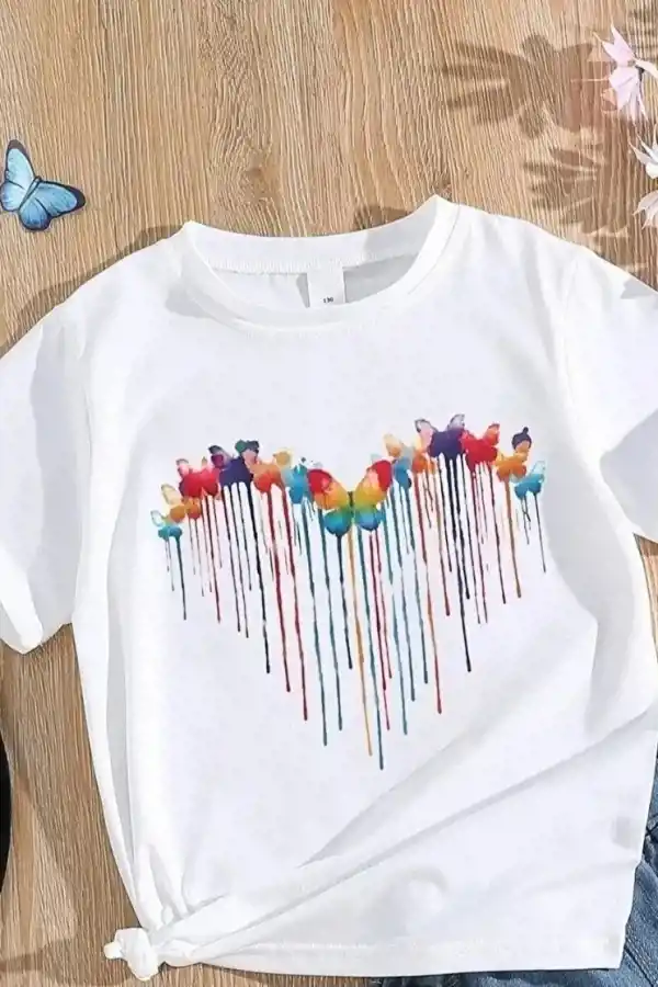 Çocuk Unisex Baskılı T-Shirt - Beyaz
