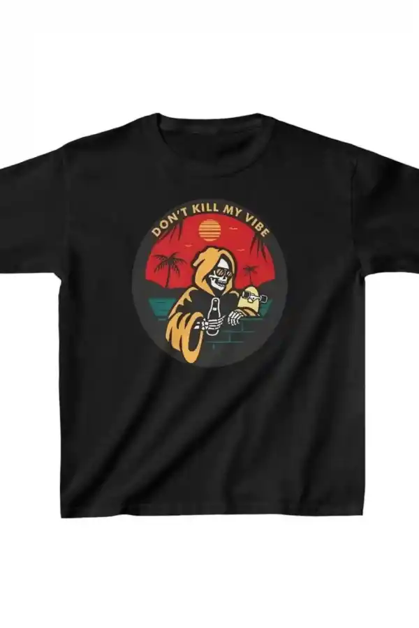 Çocuk Unisex Baskılı T-Shirt - Siyah