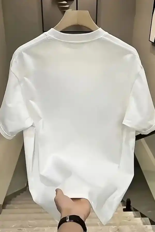 Kadın Kısa Kol Yazlık Tişört Bisiklet Yaka Baskılı Oversize T-Shirt - Beyaz